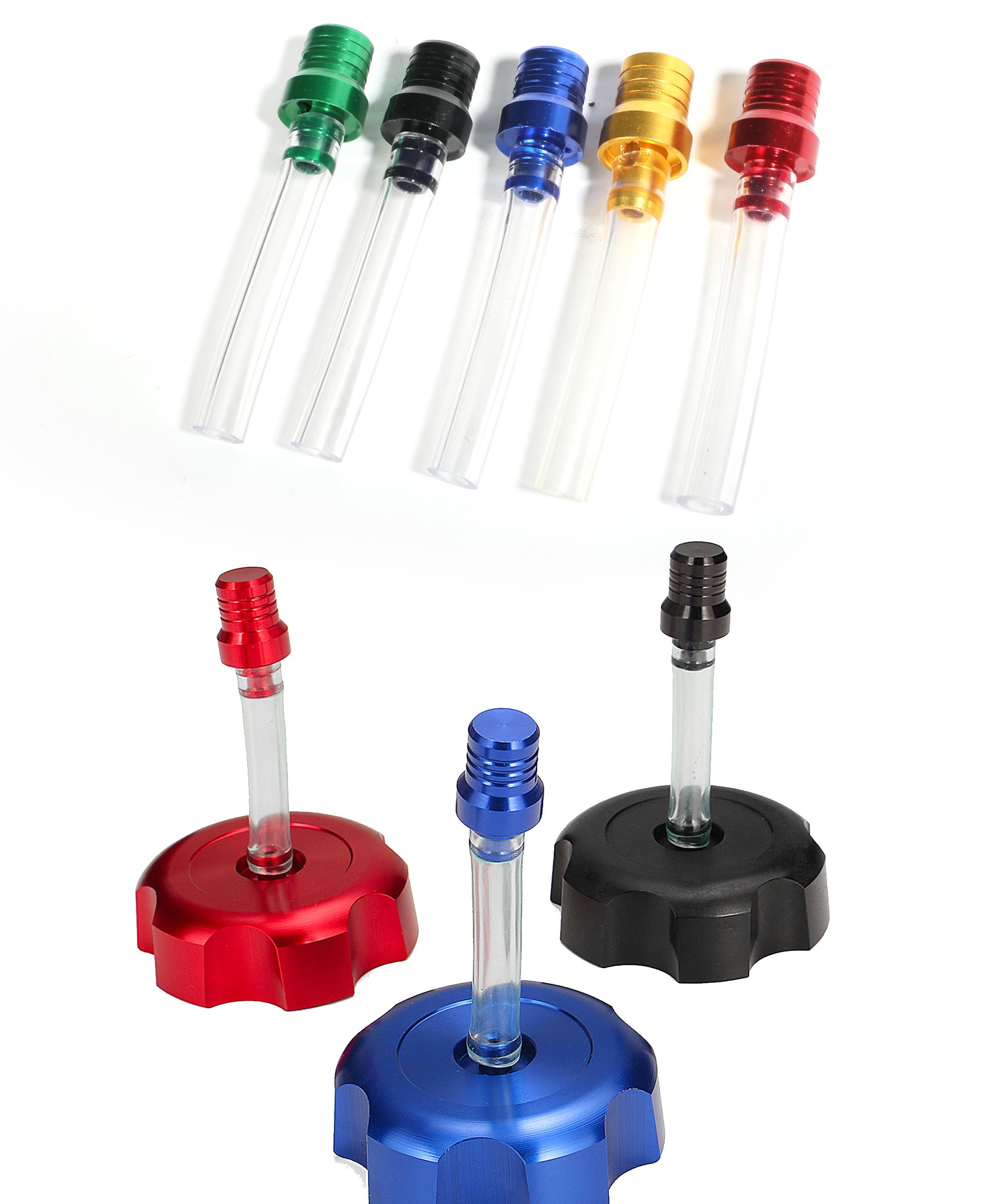 Esewalas 5Pcs Motorcycle Gas Tank,Motorcycle Fuel Tank Air Vent Gas Cap Fuel Gas Tank Cap,Car Accessories Breathing Tube Hose Two-Way Fuel-Saving Breather Cap For All Off-Road Motorcycle,Atv,Dirt Bike