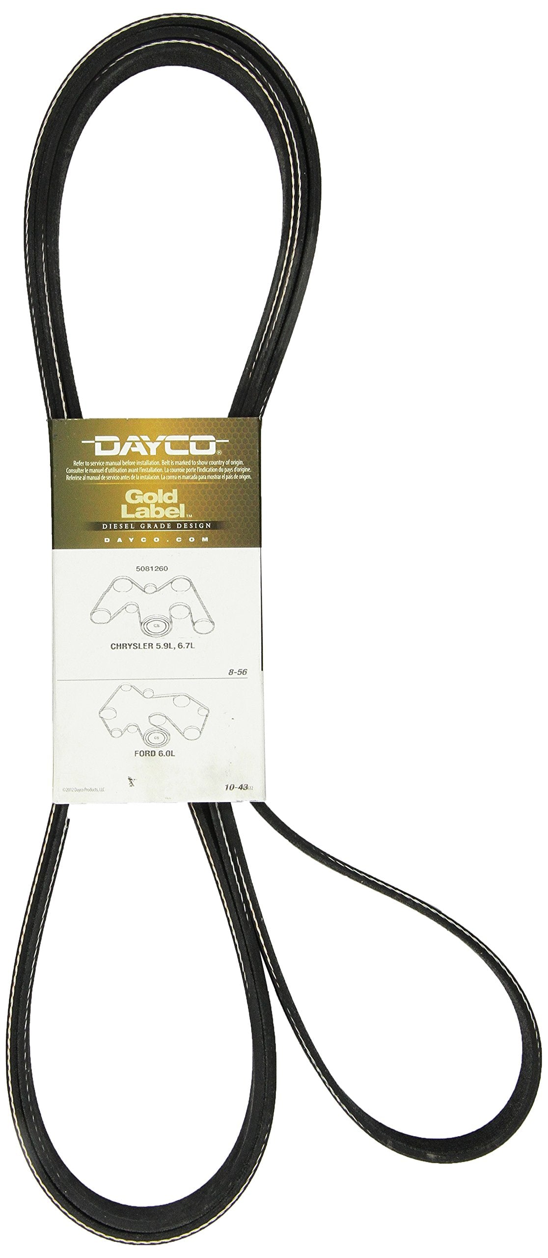 Dayco 5081260 Serpentine Belt , Black