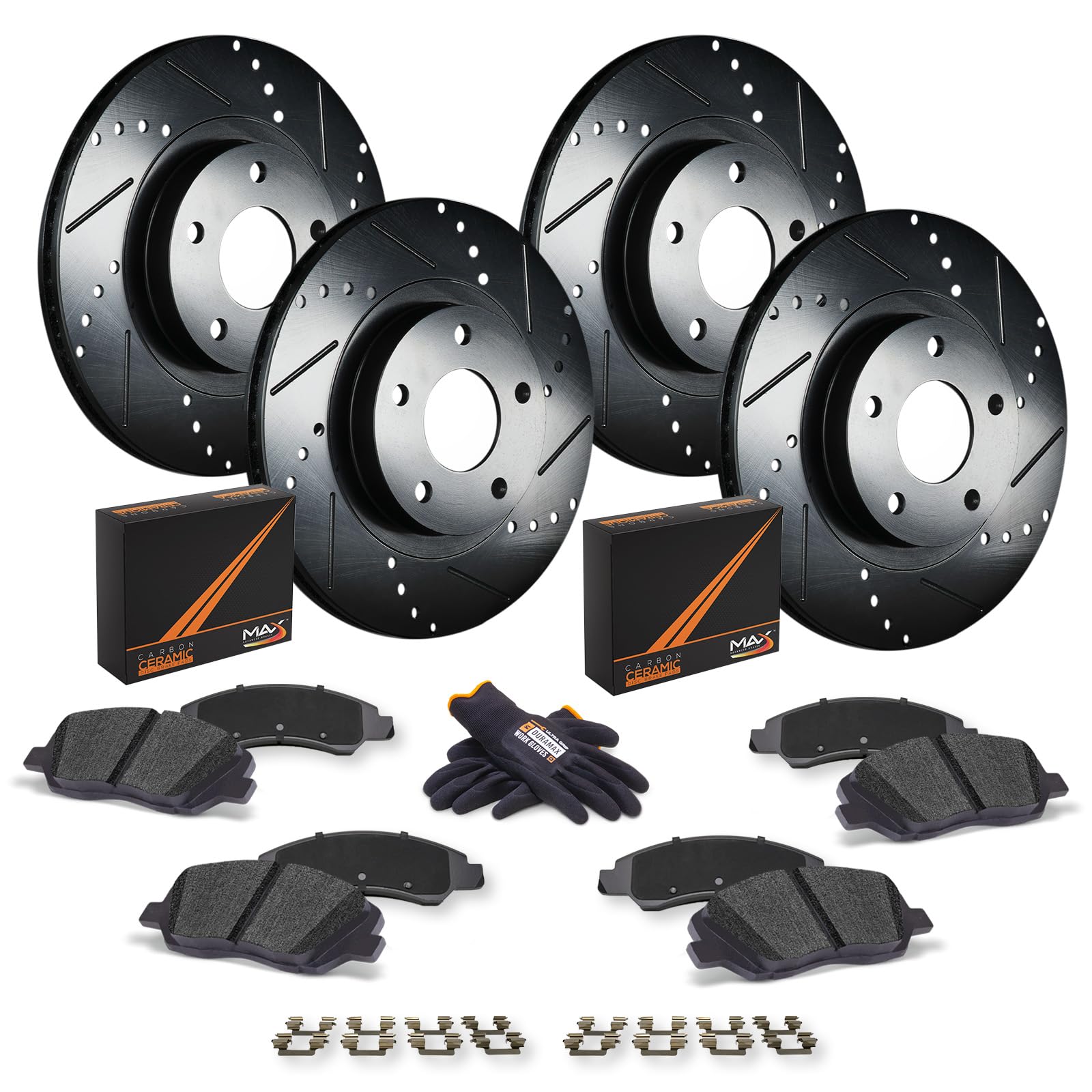 Max Advanced Brakes Front & Rear Brake Kit Compatible With 2002-2005 2006 Nissan Sentra Compatible With Infiniti G20 Replacement