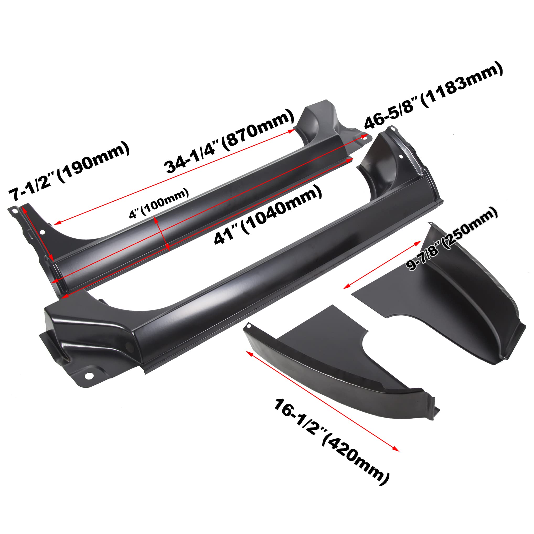 Ecotric Cab Corner & Rocker Panel 4 Pc Kit Compatible With 1973-1987 Gmc C10 K10 Truck Lh/Rh