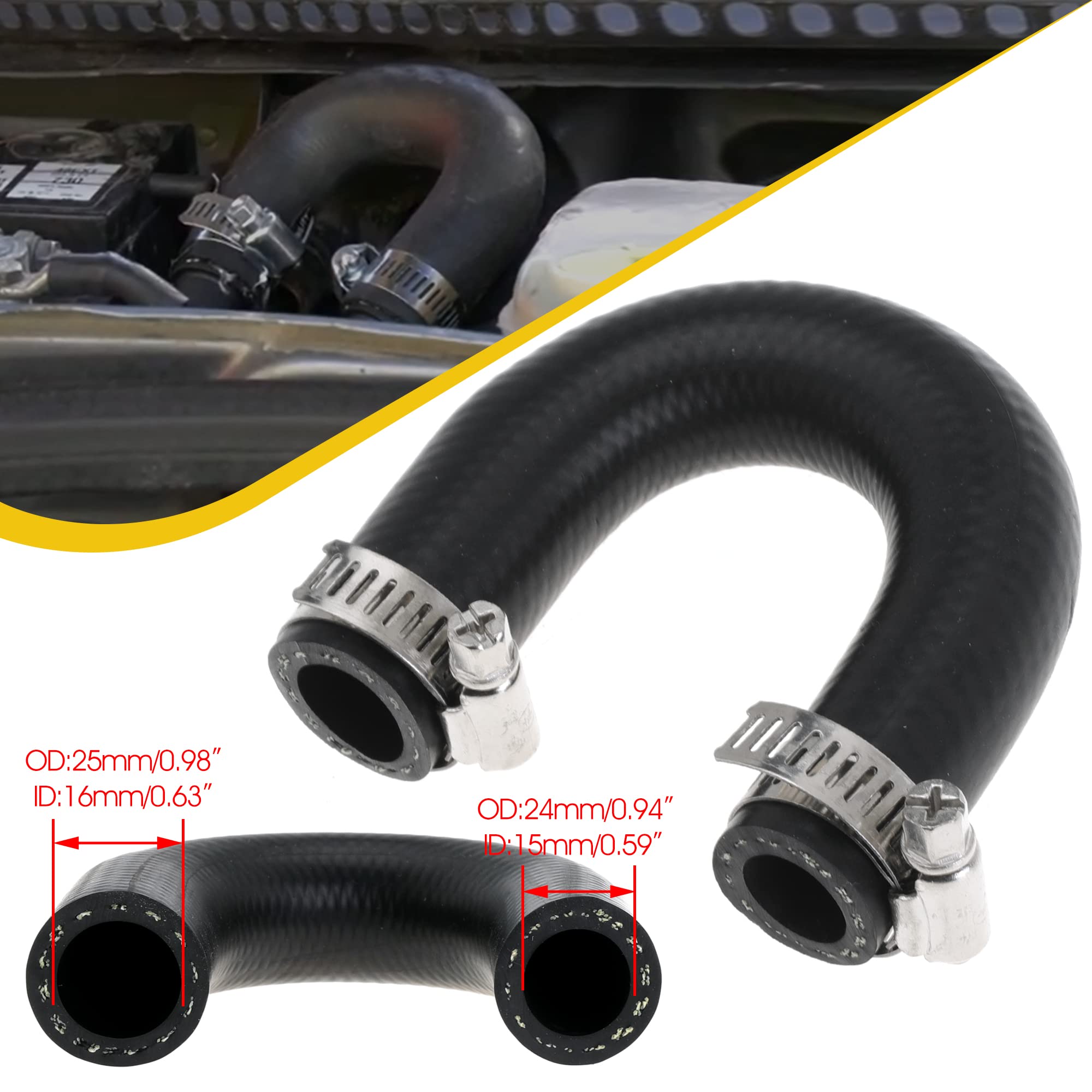Jofynzo For Ls For Lt Heater Core Crossover Coolant Bypass Hose With 2 Clamps For Chevy Pontiac For Ls1 For Lm7 For Lr4 For Lq4