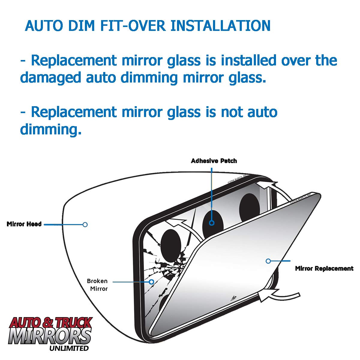 Mirror Glass + Full Size Adhesive Pad For 2006-2008 Cadillac Dts Driver Side Replacement - Signal (2007 06 07 08)