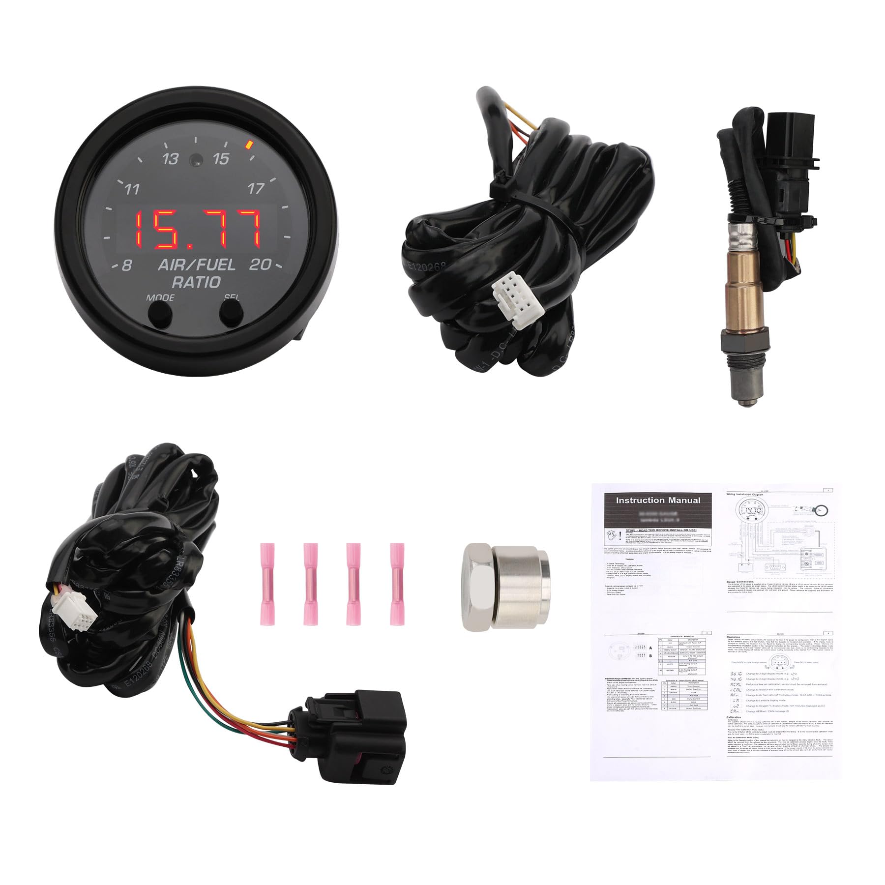 30-0300 Wideband UGEO Air Fuel Ratio Gauge 52mm(2-1/16), AFR/Lambda Controller Kit with LSU 4.9 Sensor