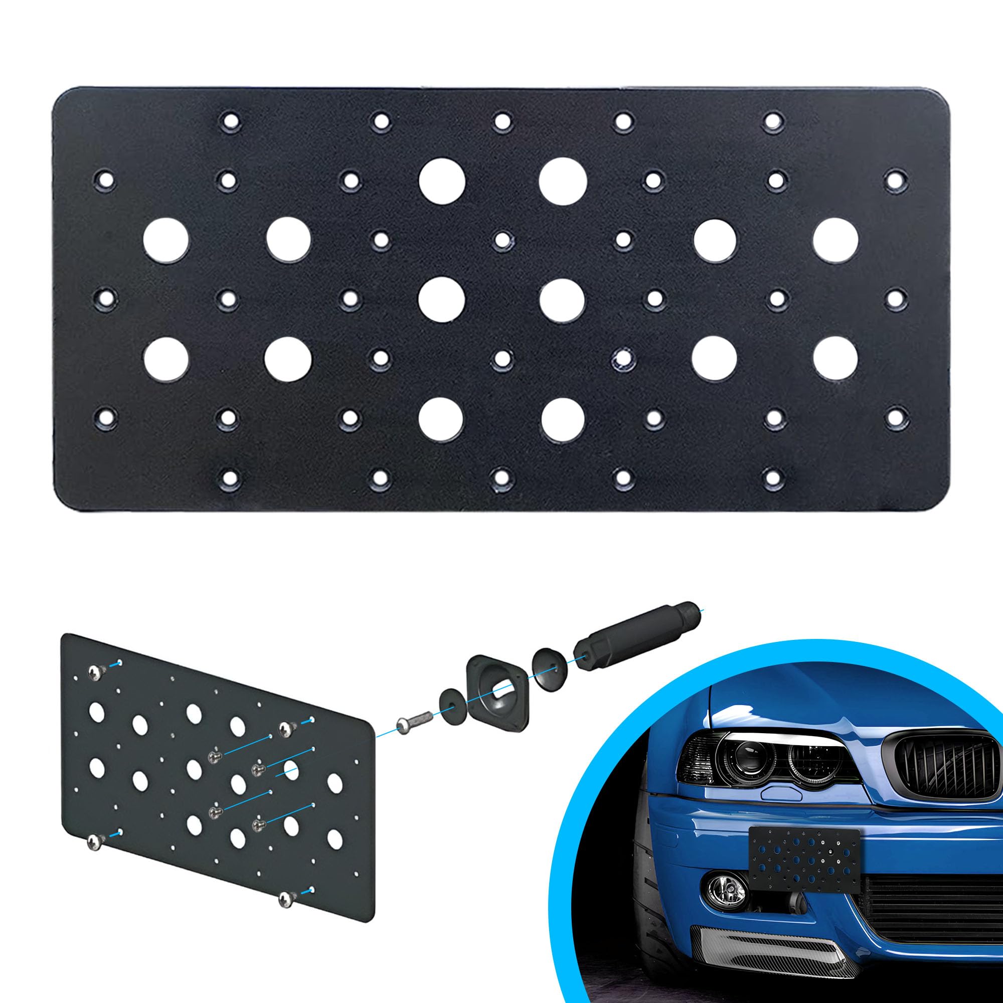 Bumper Tow Hook License Plate Mount Bracket For Bmw 1 Series 2006 - 2012 1 Series M 2011 3 Series 1997 - 2011 M3 2004 - 2013 5 S