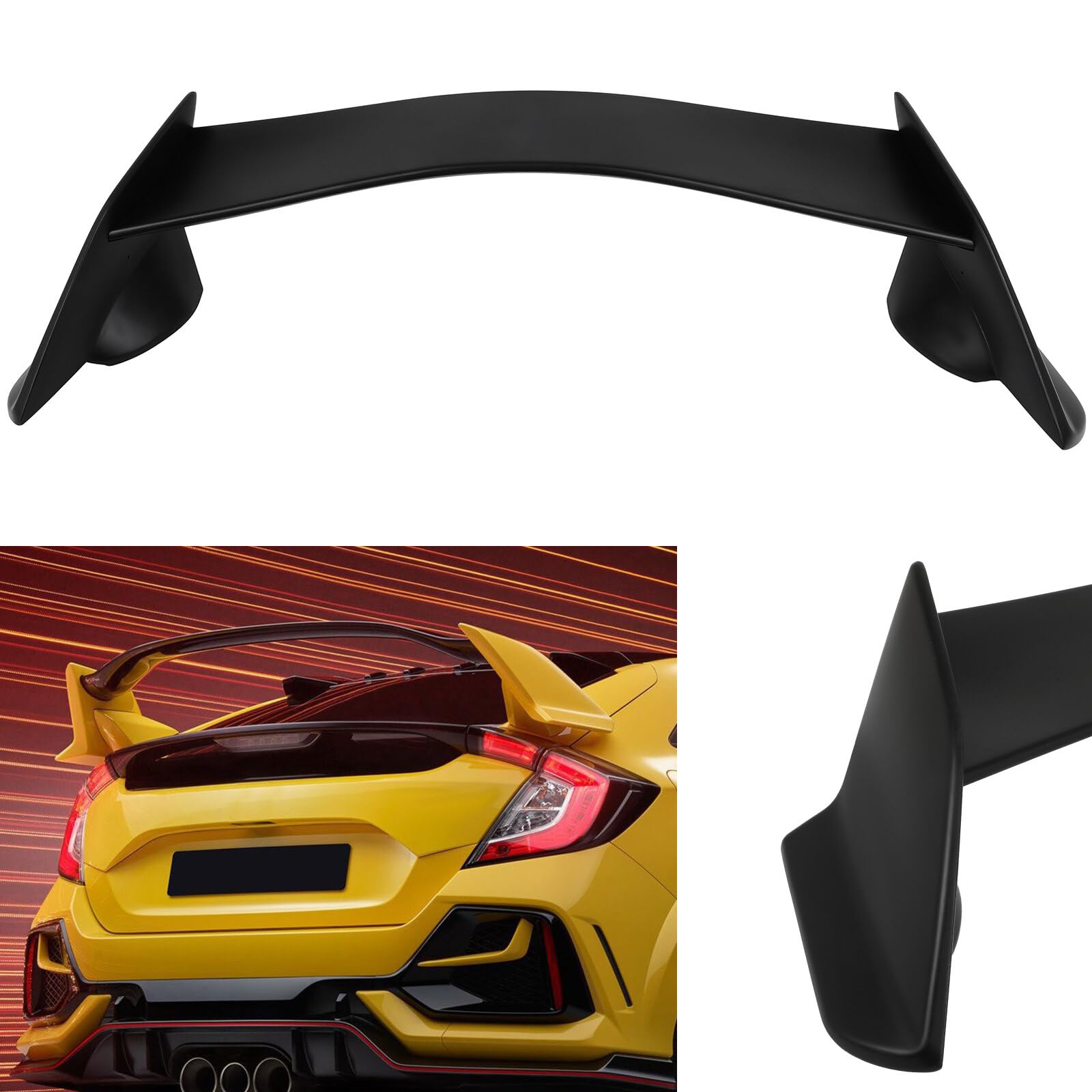 Scitoo Spoiler Wing Fits For 2016-2021 For Honda Civic Type R Style Matte Black Rear Trunk Spoiler Wing