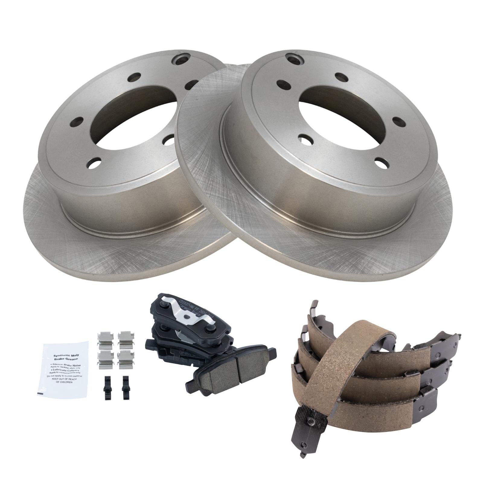 Trq Rear Brake Pad & Rotor Kit Ceramic Compatible With 2011-2014 Chrysler 200 2007-2010 Sebring 2008-2014 Dodge Avenger 2007-201