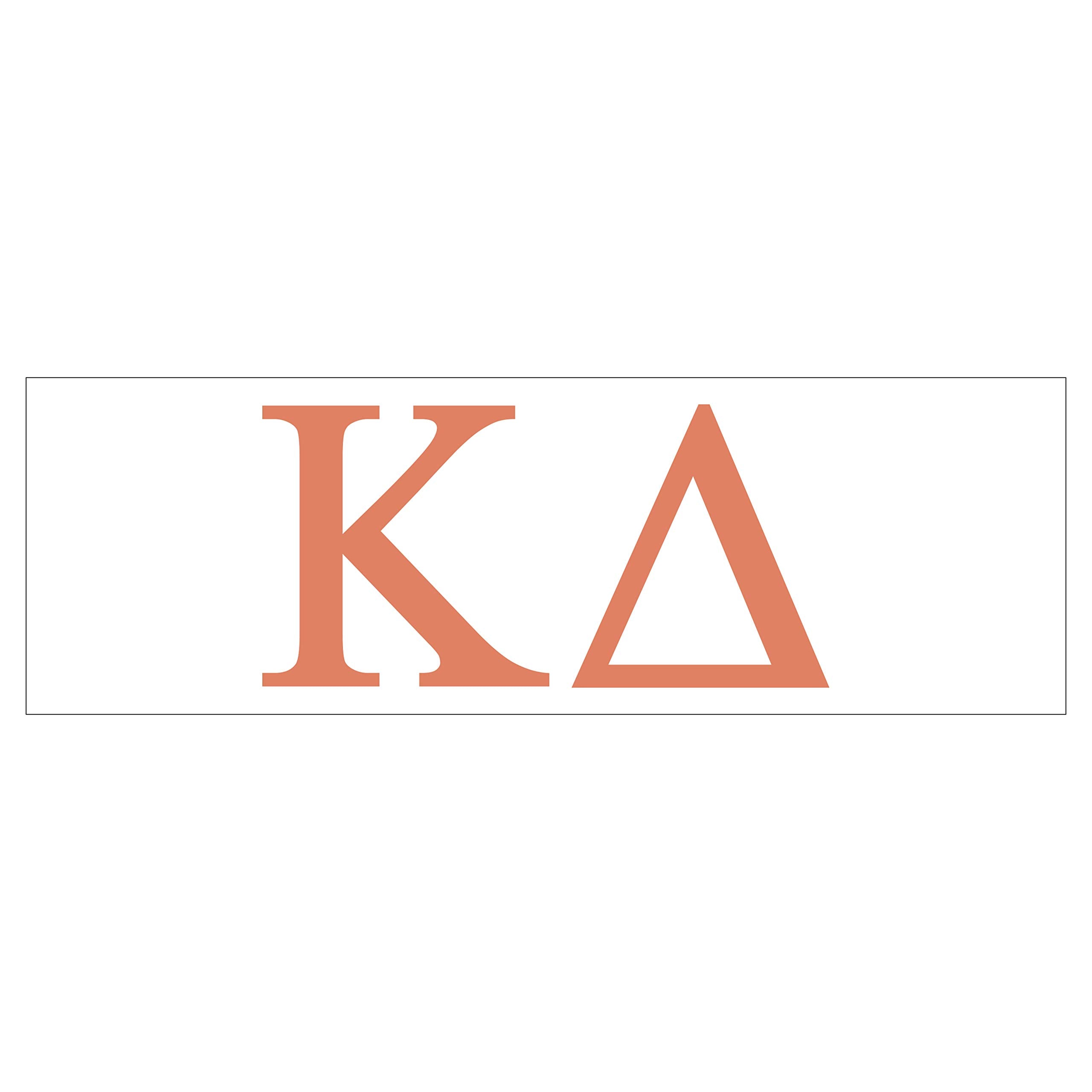 Pro-Graphx Kappa Delta Greek Sorority Sticker Decal, 2.5 Inches Tall, Coral