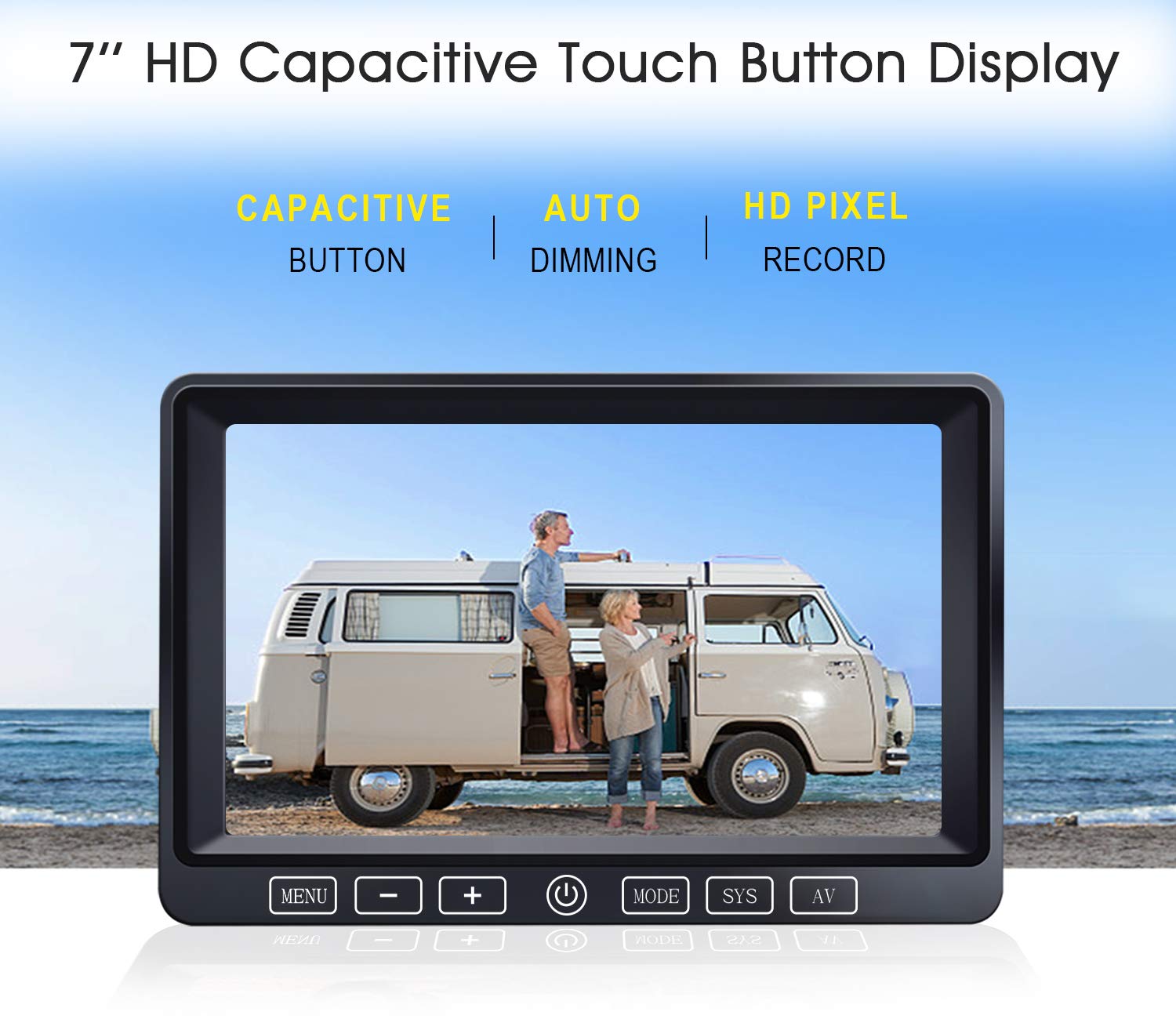 Zeroxclub Wireless Backup Camera With 7 Inch Dvr Quad Split Monitor For Rv Trailer Truck, Digital Signal Hd 1080P Wireless Rear