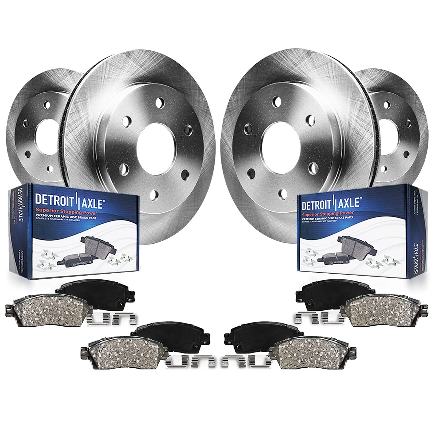 Detroit Axle - Brake Kit for V6 05-12 Nissan Pathfinder Brakes Rotors 2005 2006 2007 2008 2009 2010 2011 2012 Ceramic Brake Pads