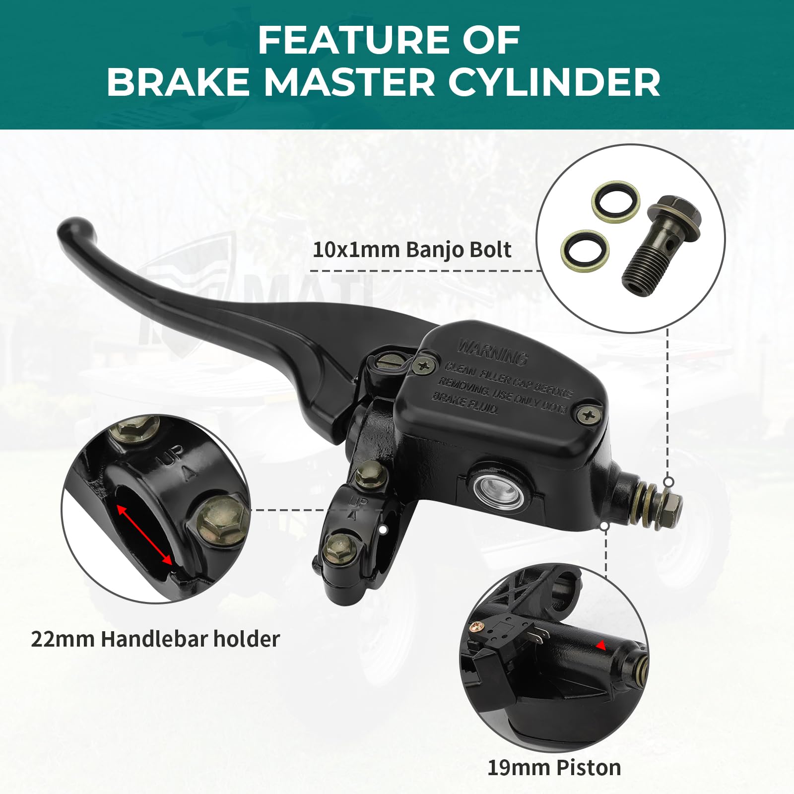 Front Left & Rear Brake Master Cylinder for Polaris Magnum 325 330 500 ATV PRO 500 4X4 PPS Scrambler 500 Trail Blazer 250 330 40