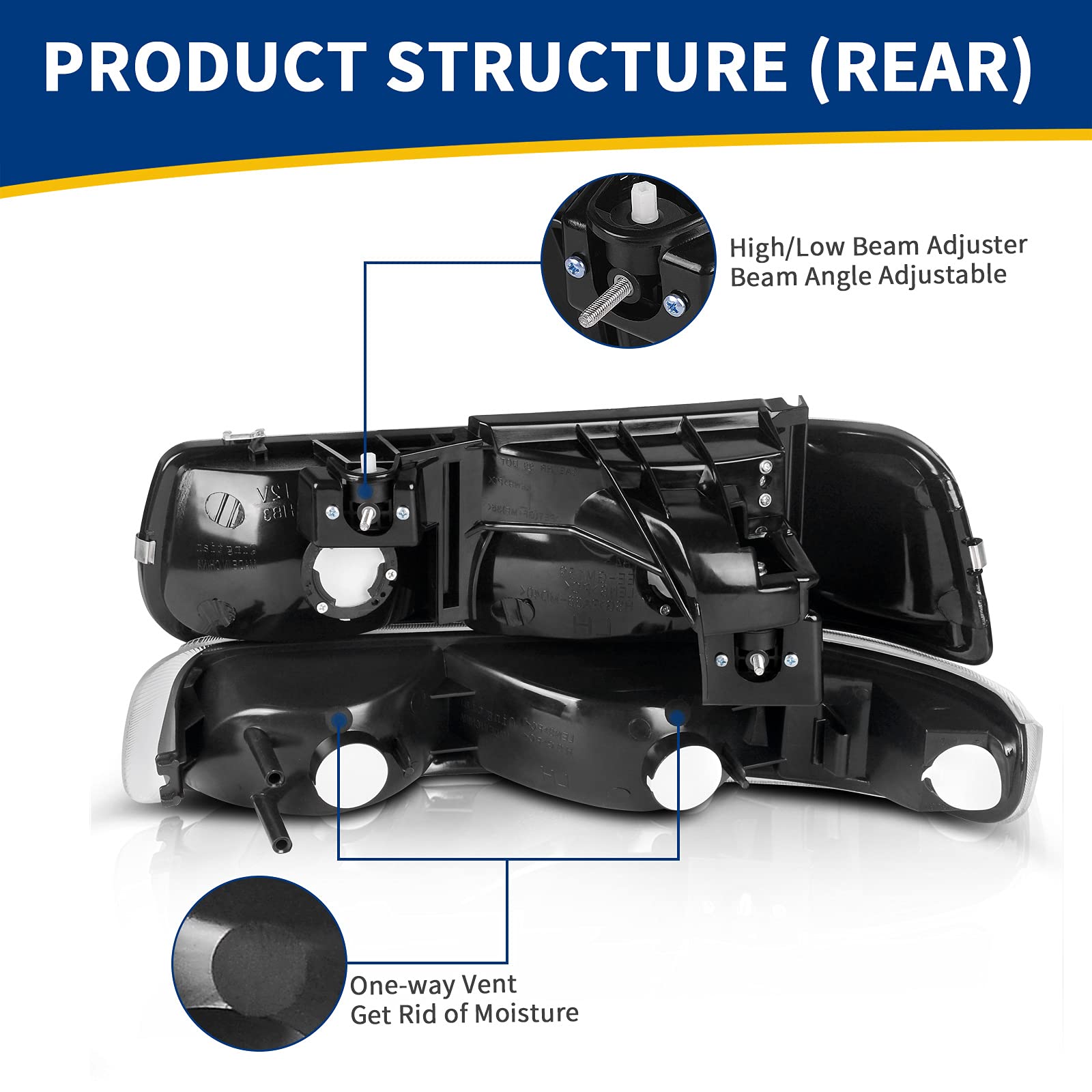 Autosaver88 Headlight Assembly Compatible With 1999-2002 Chevy Silverado 1500 2500/2001-2002 Chevy Silverado 1500Hd 2500Hd 3500/
