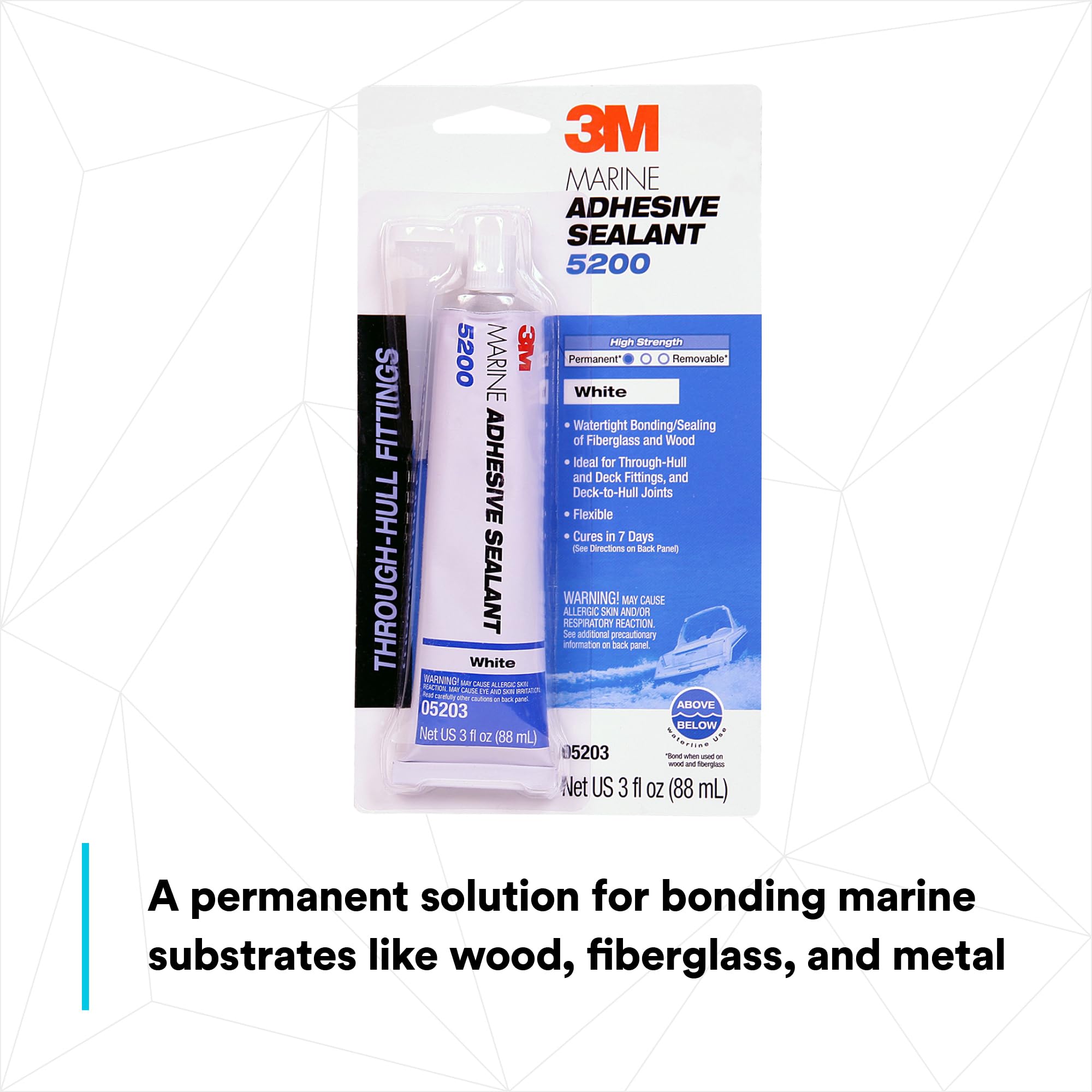 3M Marine Adhesive Sealant 5200 (05203) Permanent Bonding And Sealing For Boats And Rvs Above And Below The Waterline Waterproof