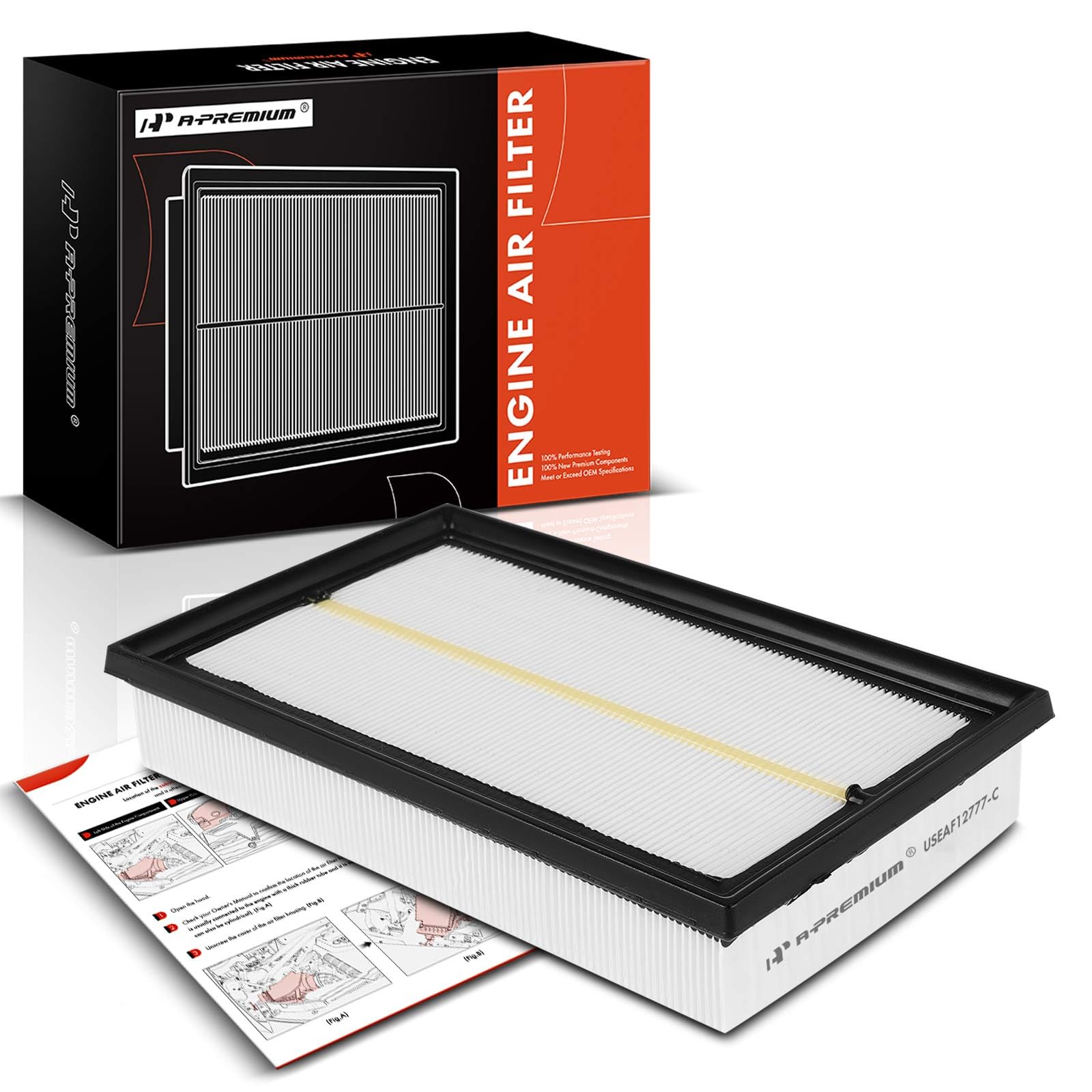 A-Premium Front Engine Air Filter Compatible with Volkswagen Jetta 2019-2023, Golf 2019-2021, Golf SportWagen 2019, Taos 2022-20