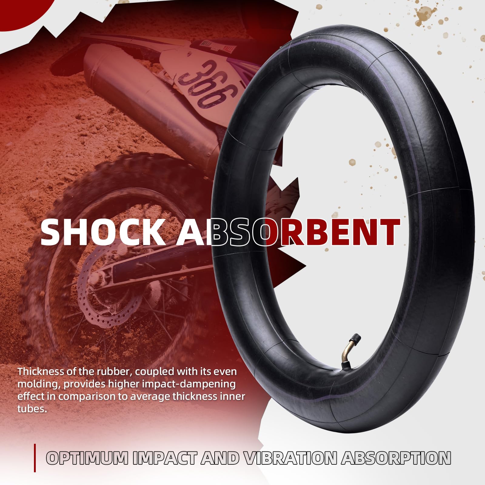 AR-PRO 3.00/3.50-12 Dirt Bike Inner Tubes (2 Pack) with TR87 Bent Valve Stem - Fits Honda CRF50, Kawasaki KLX 110