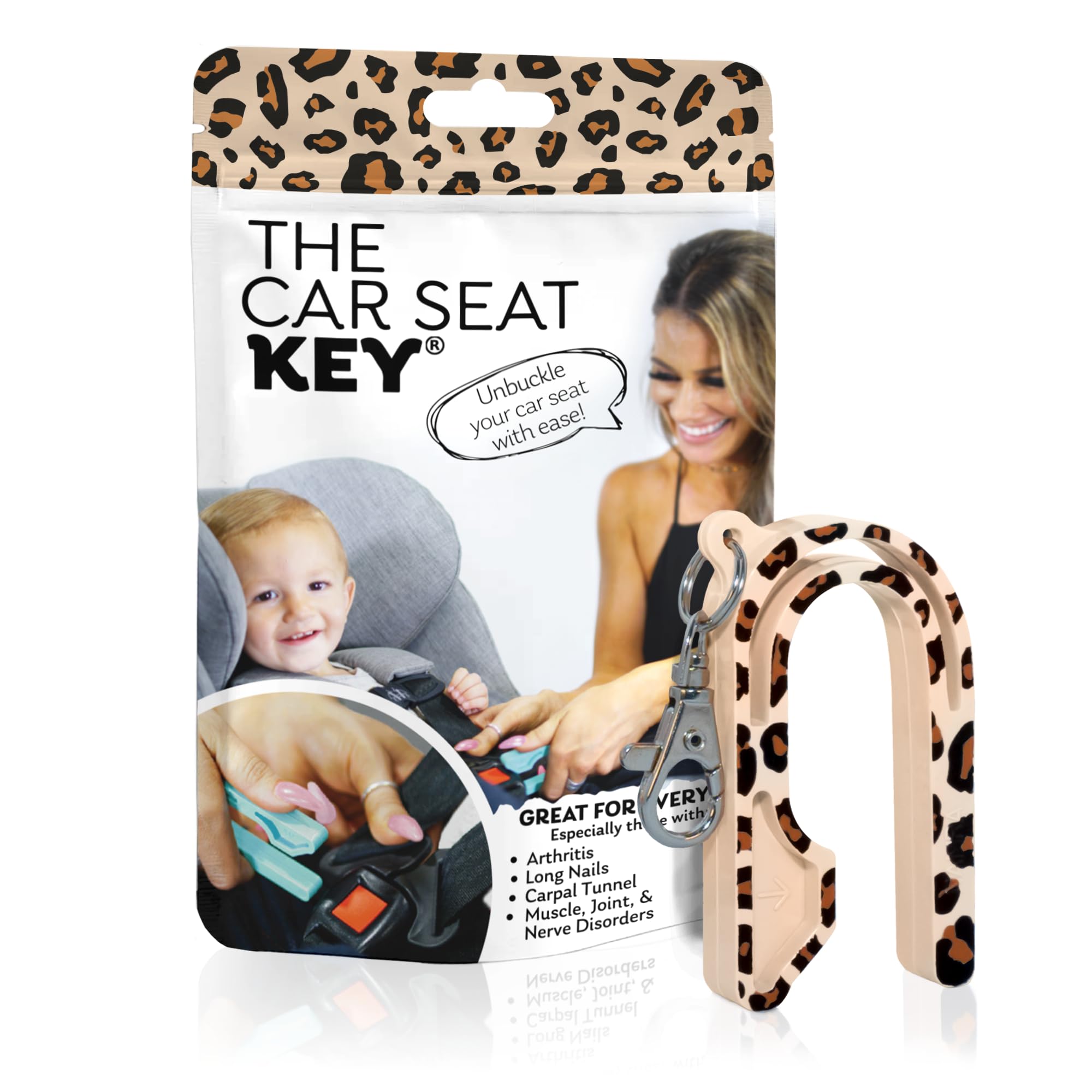 The Car Seat Key - Original Car Seat Key Chain Buckle Release Tool - Easy Unbuckle Opener Aid for Nails, Parents, Grandparents &