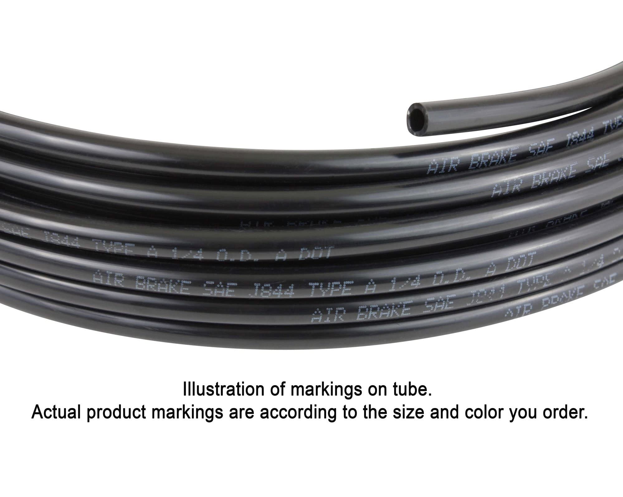 Mytee Products 3/8'' OD x 100' Black SAE J844 Nylon Air Brake Tubing DOT Approved | Pneumatic Nylon Air Line Hose for Air Brake