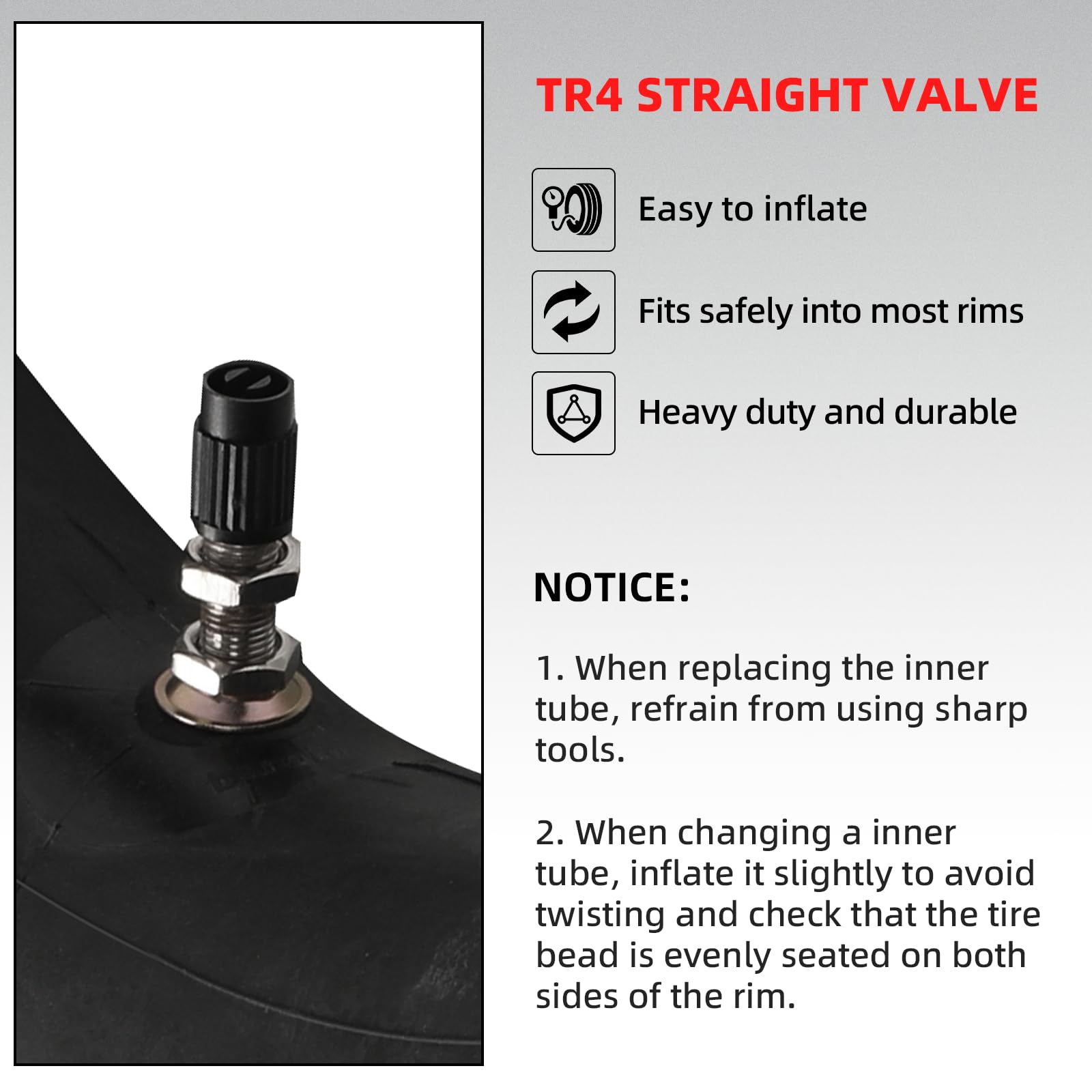 Ar-Pro (2-Pack) 3.00/3.50-14 90/100-14 Dirt Bike Inner Tubes With Tr4 Straight Valve, Replacement Heavy Duty Inner Tube For 3.50