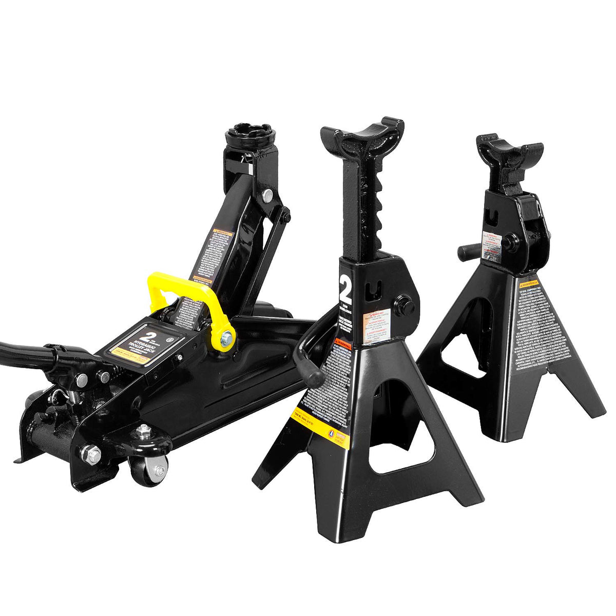 Torin At82001B Hydraulic Trolley Service/Floor Jack Combo With 2 Jack Stands, 2 Ton (4,000 Lb) Capacity, Black