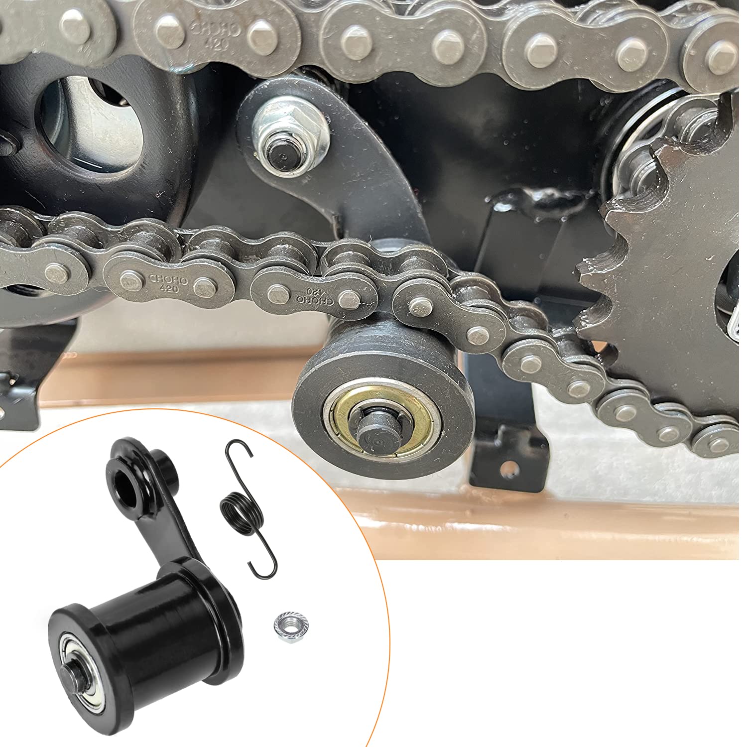 Fvrito Chain Tensioner With 1-3/4'' Roller For Powersports 6.5Hp 196Cc 212Cc Ct200U Trail 200 Bt200X Ct200U-Ex Massimo Mb200 Baj