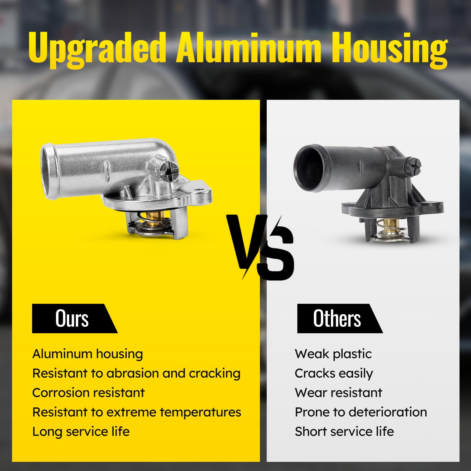 Upgrade Aluminium Thermostat Housing Assembly and Engine Coolant Crossover Water Outlet Pipe for Chrysler 200 Jeep Cherokee Dodg