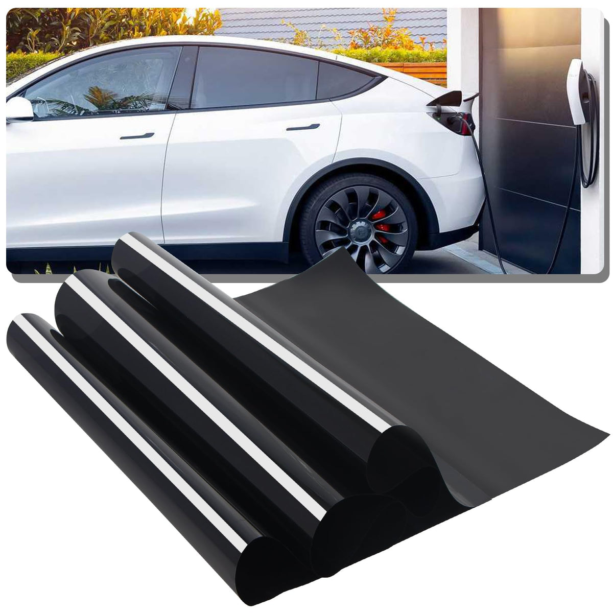 5% Nano Ceramic Car Window Tint for New Energy, 85% IR Heat Sun Blocking 99.9% UV Protection, Signal Friendly One Way Privacy Wi