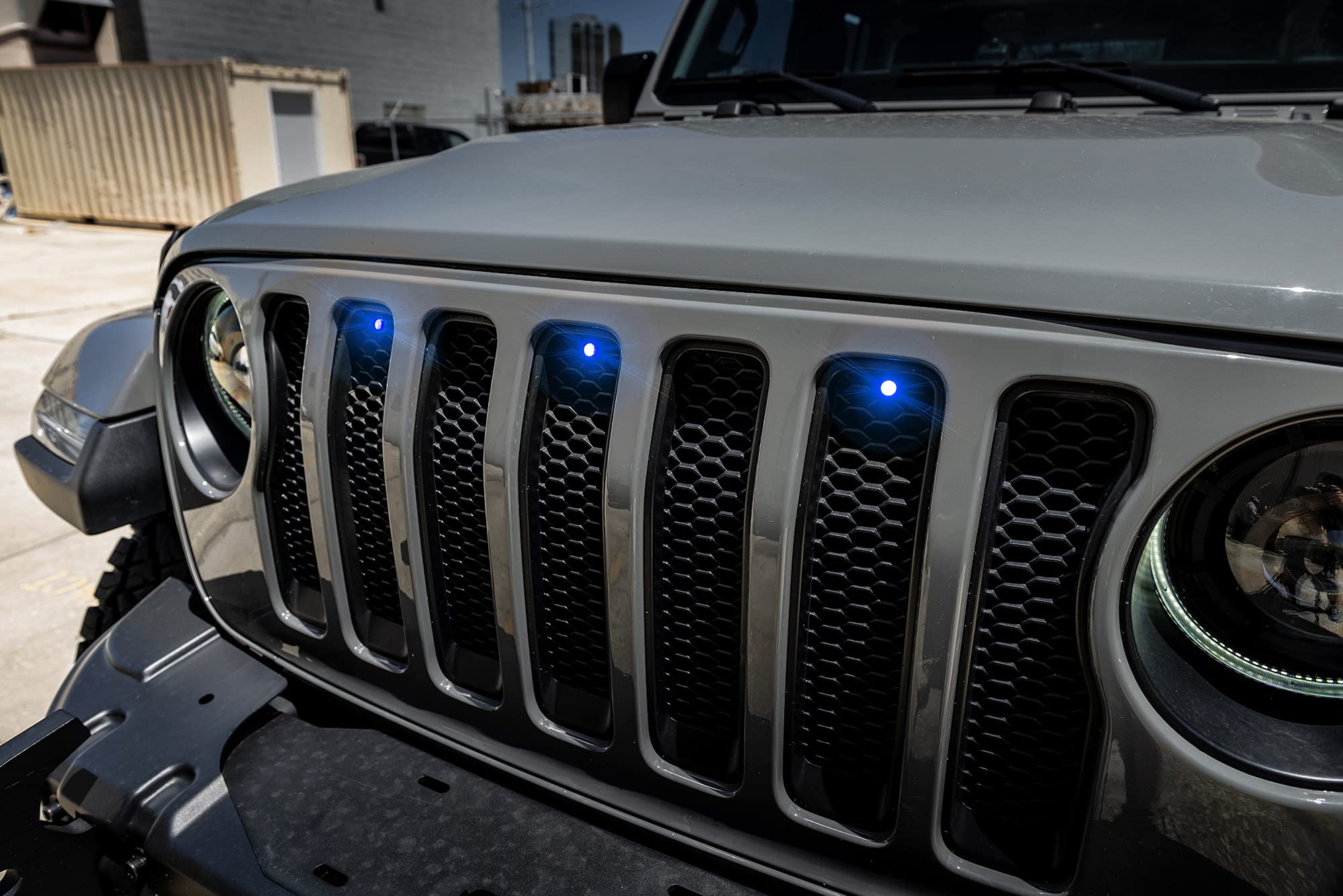 ORACLE Lighting 5870-002 Blue Pre-Runner Style LED Grill Kit fits 2018 2024 Wrangler JL - No Cutting or Drilling, Brighter Illum