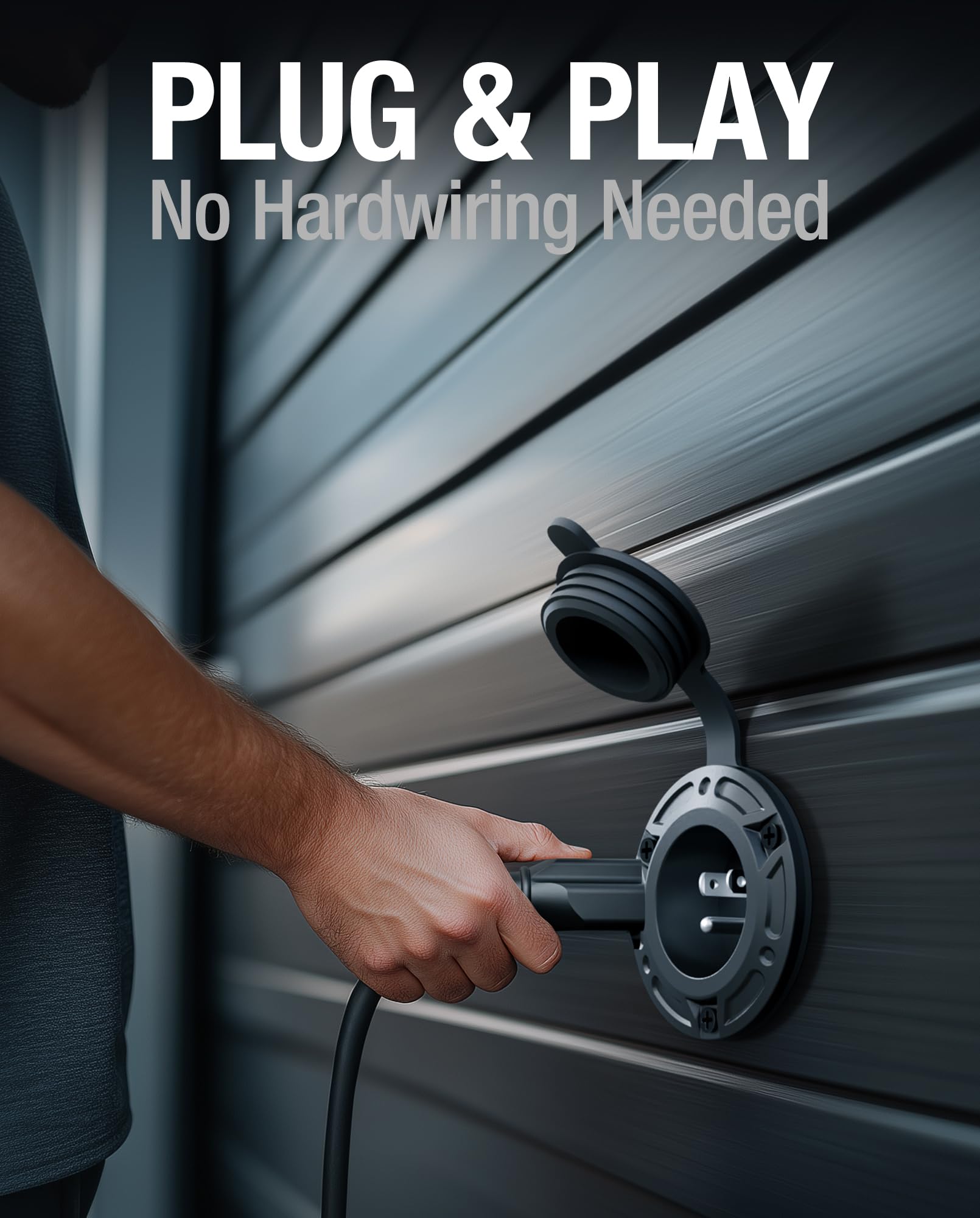 ALIENSX 5-in-1 125V 20A AC Port Plug Work with 5 NEMA Plugs(1-15P/5-15P/5-20P/6-15P/6-20P), 12AWG Heavy-Duty RV Shore Power Inle