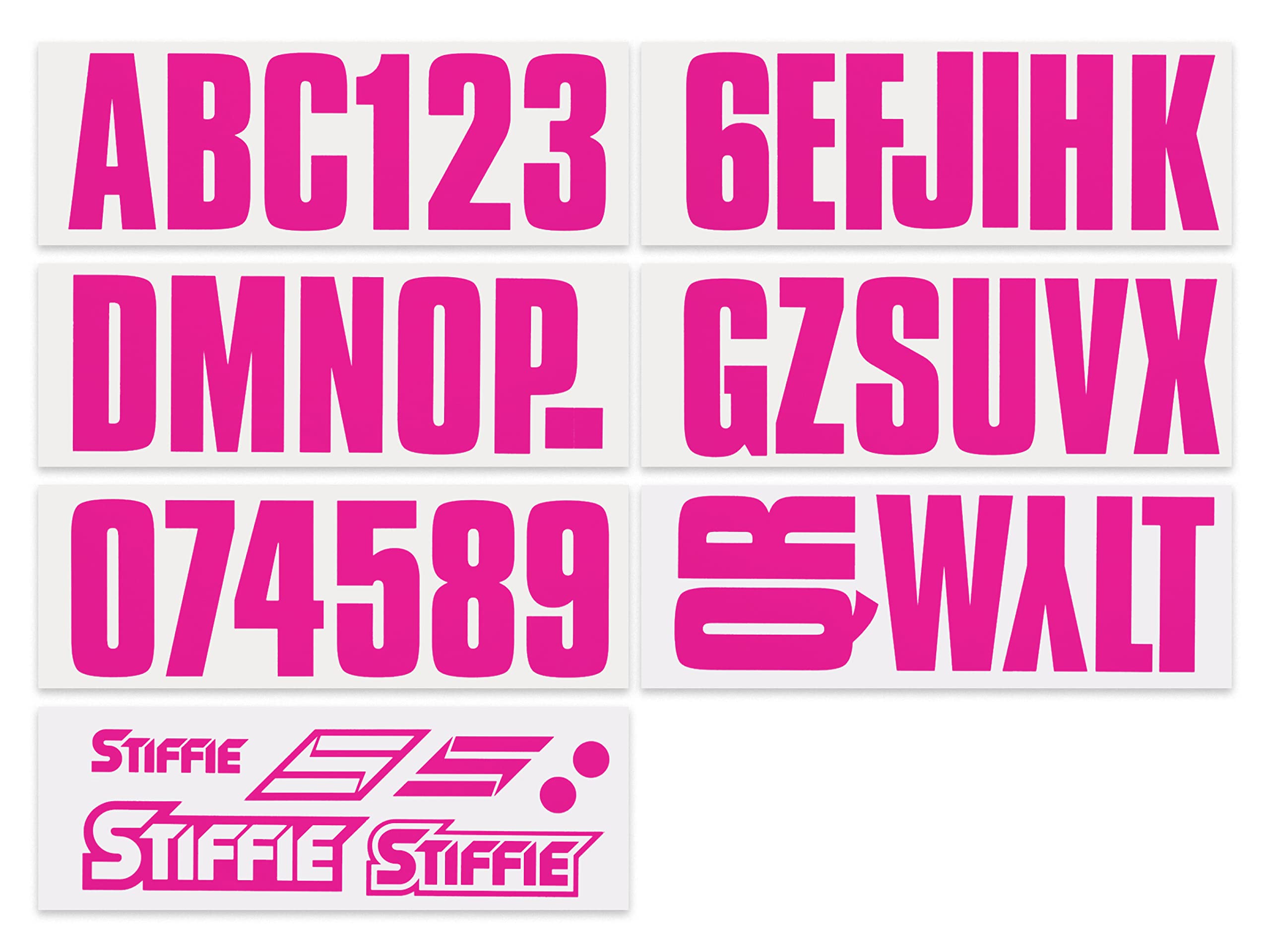 Stiffie Uniline Berry 3 Alpha-Numeric Registration Identification Numbers Stickers Decals For Boats & Personal Watercraft