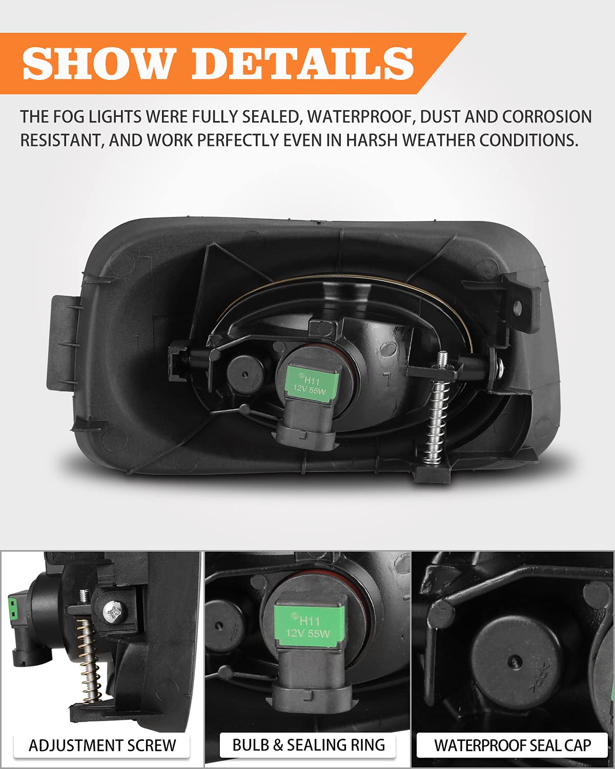 Autowiki Fog Lights For 2004-2005 Acura Tsx Oem Replacement Fog Lamps With Yellow Lens 2Pcs