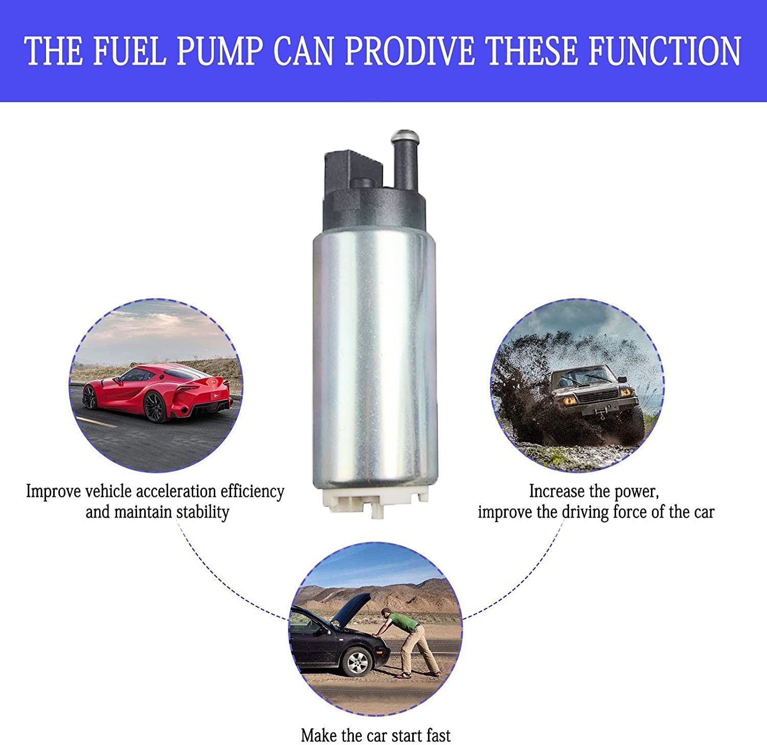 255Lph Electric Fuel Pump High Performance Replace Walbro Gss341 With Installation Kits