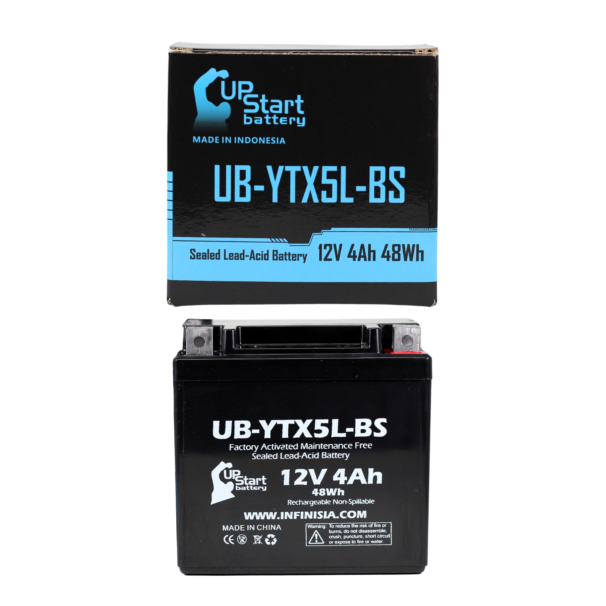 Replacement For 2005 Yamaha Yw50A Zuma 50Cc Factory Activated, Maintenance Free, Scooter Battery - 12V, 4Ah, Ub-Ytx5L-Bs