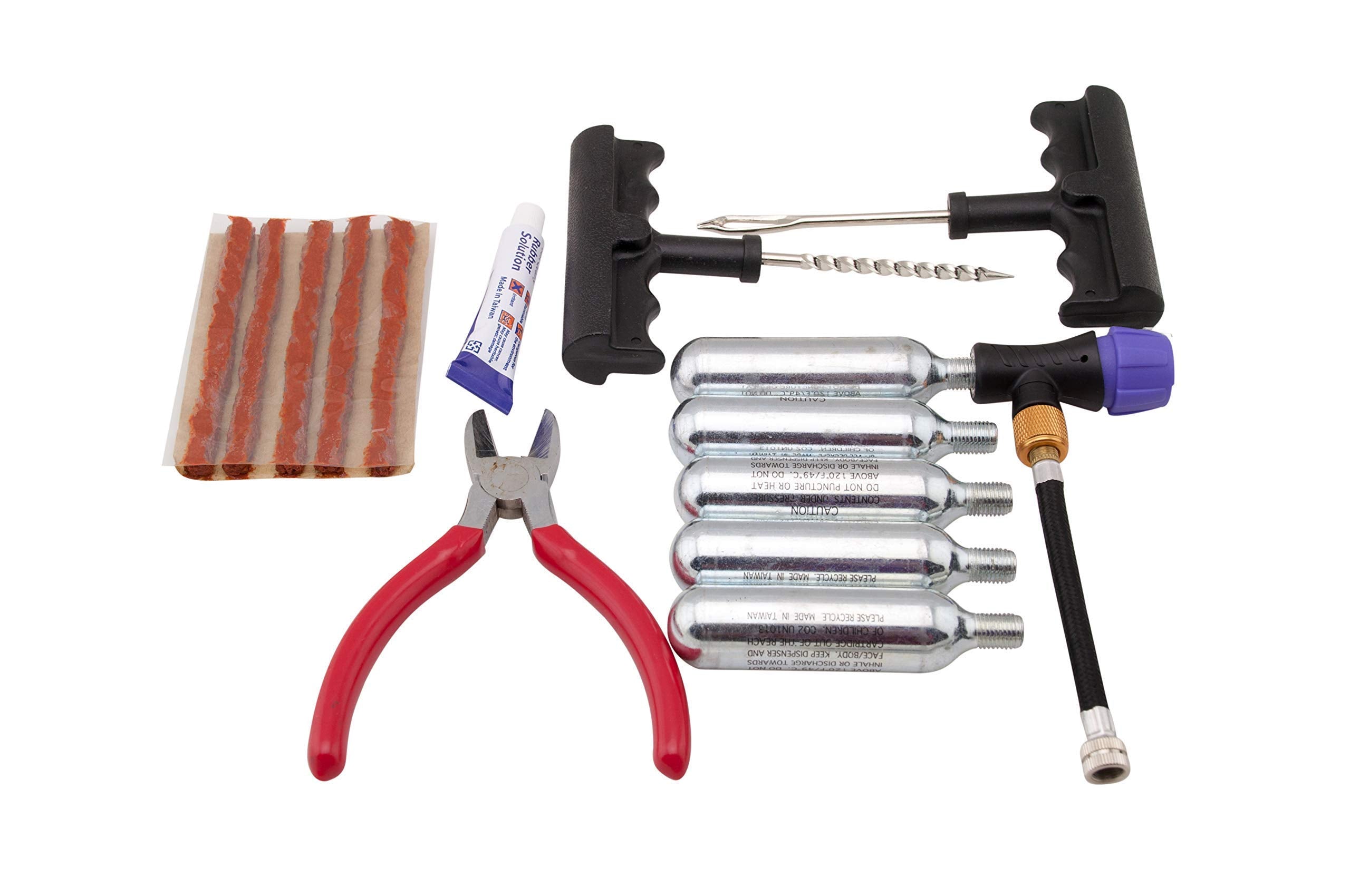 V1 Motor Co2 Motorcycle, Atv, Utv Flat Repair Kit Tubeless Tire Repair Kit