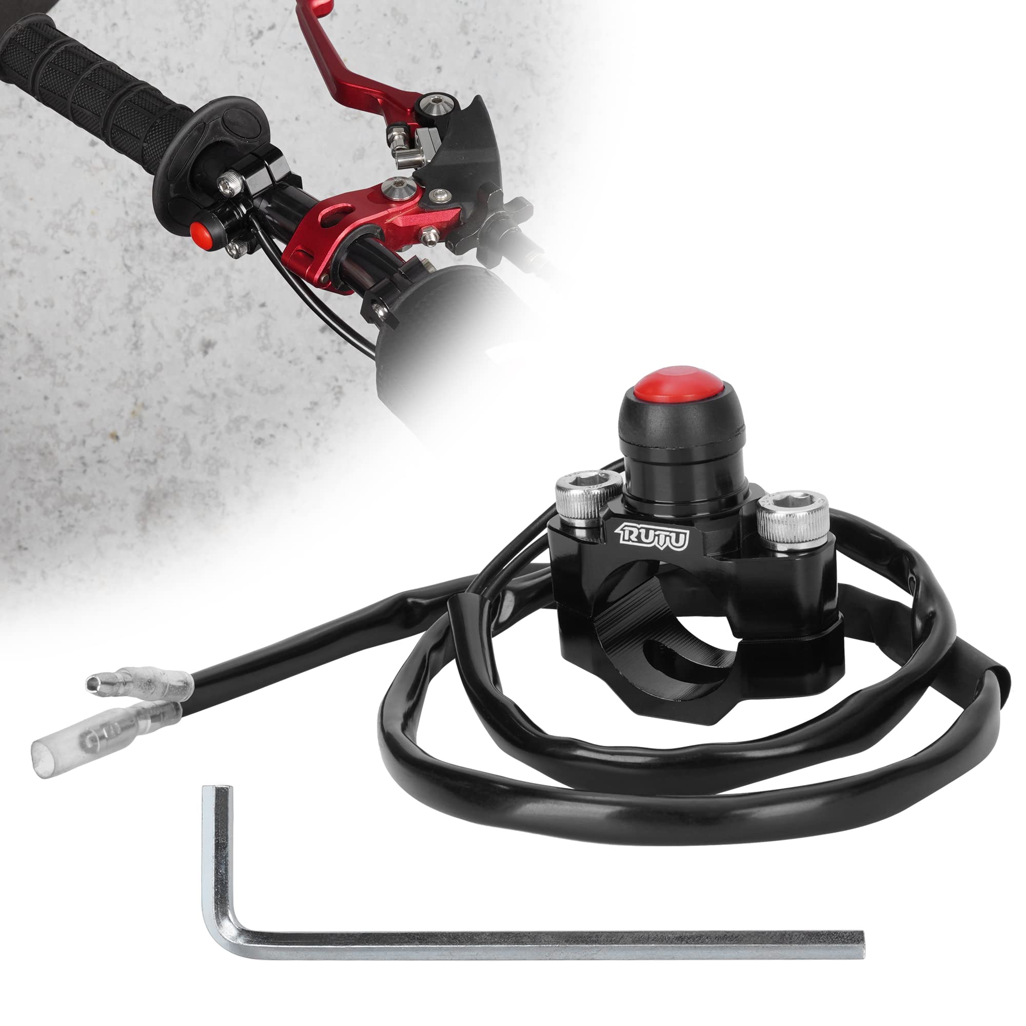 Cnc Universal Motorcycle Engine Stop Start Kill Switch Button With Mounting Backplate For Motorcycle, Atv, Dirt Pit Bike, Scoote