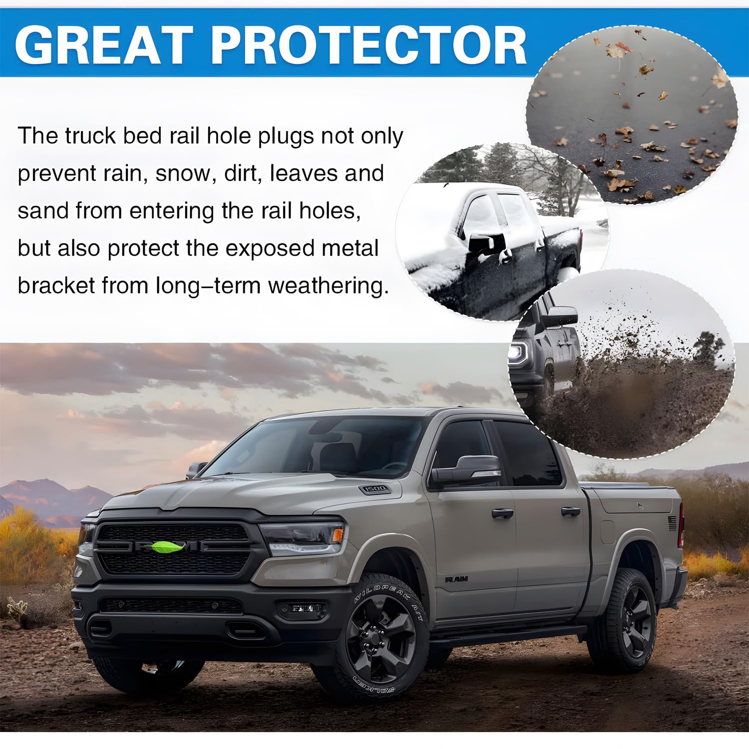 Shademax For Dodge Ram 1500 Stake Pocket Covers Rear Truck Tonneau Covers Bed Rail Stake Pocket Cover, Stake Holes Caps Plugs Co