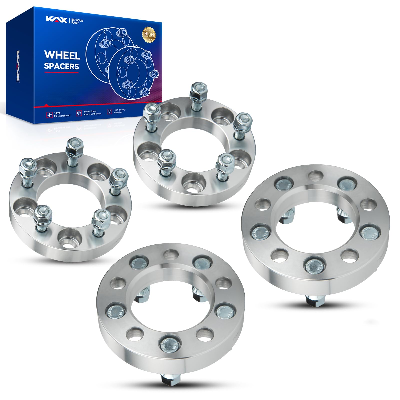Kax 5X4.5 Wheel Spacers,1 Inch 5 Lug Centric Wheel Spacers Fit For Civic, Elantra, Sonata, Malibu, Fusion, Accord, Camry, Impala