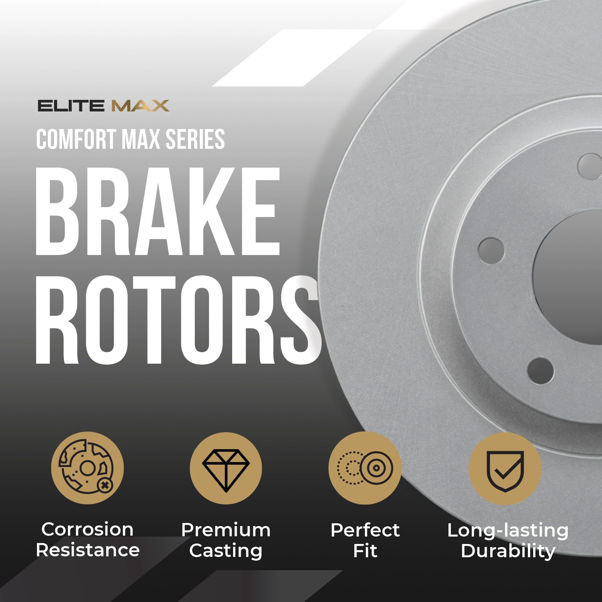 Max Advanced Brakes Front Brake Rotors Compatible With 2013 2014 2015 2016 2017 2018 Mazda 6/Cx-5 Replacement Geomet Coated Oe D