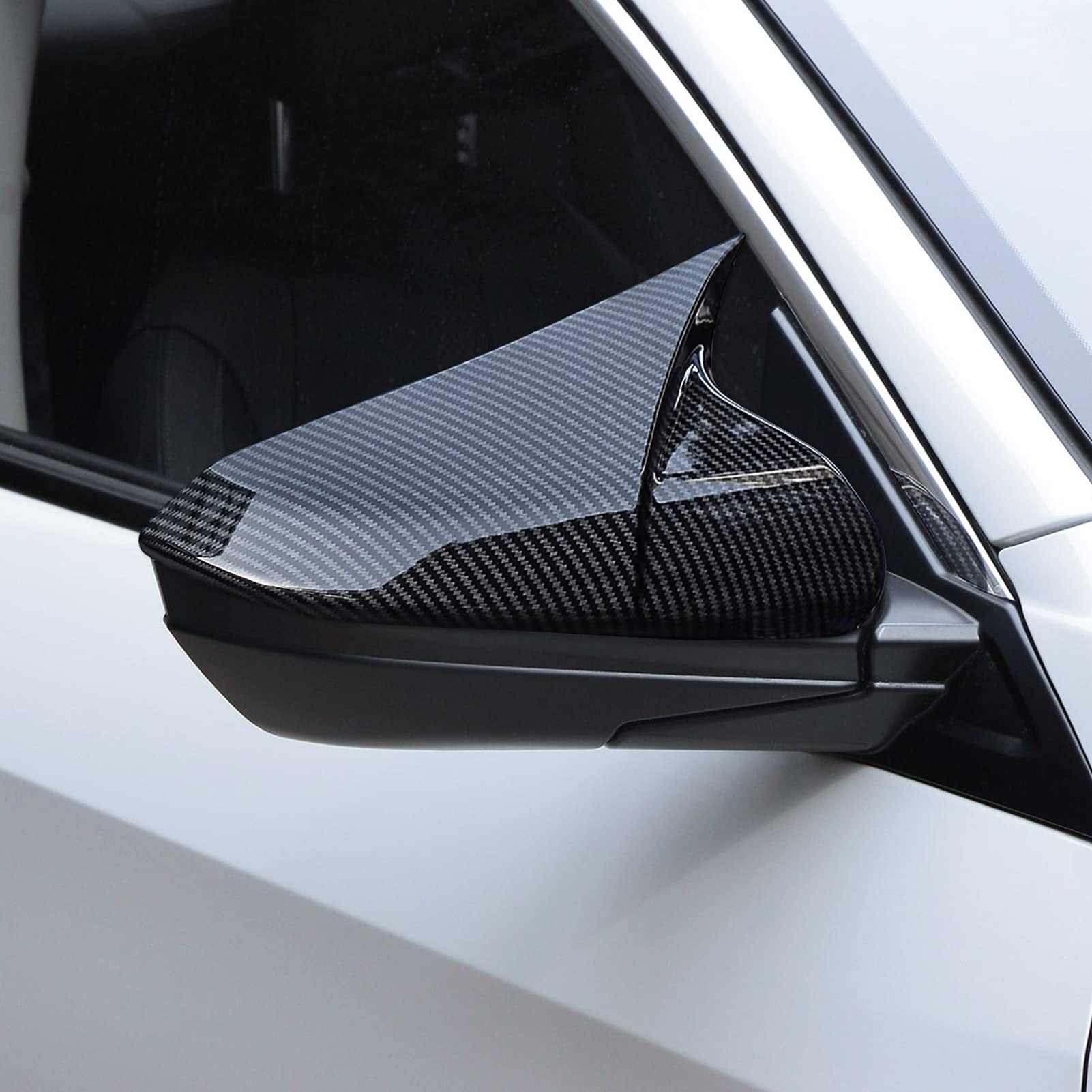 BRMYL Car Rearview Mirror Guard Cover Decals for Honda Civic 2016 2017 2018 2019 2020 2021 10th Gen Accessories ABS Carbon Fiber