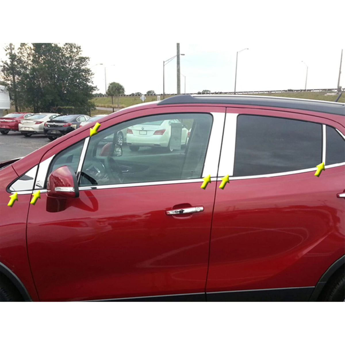 QAA is Compatible with 2013-2020 Buick Encore 12 Piece Stainless Pillar Post Trim PP53564