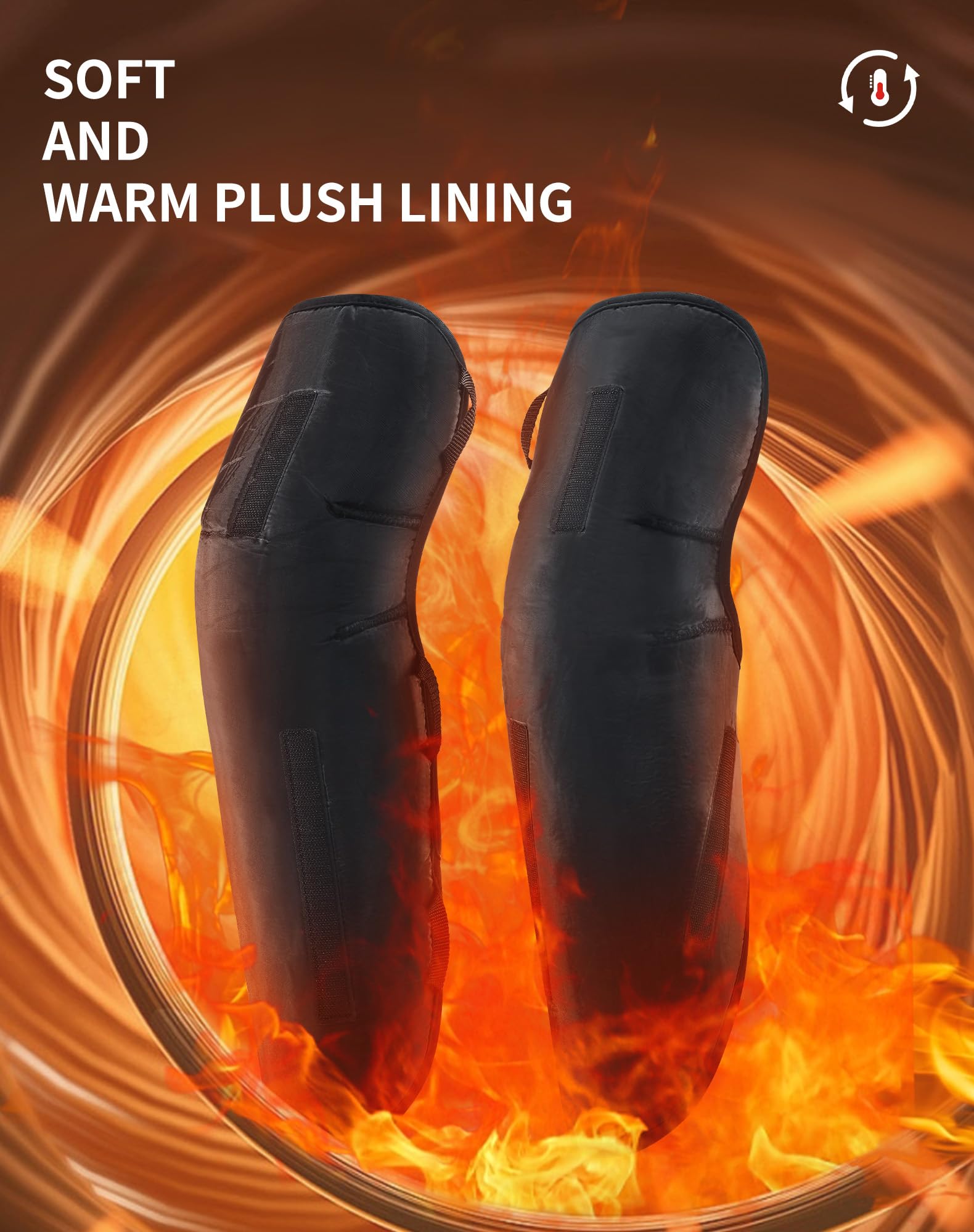 Scoyco 2Pcs Motorcycle Winter Leg Warmers Thermal Knee Warm Pad Guards Black