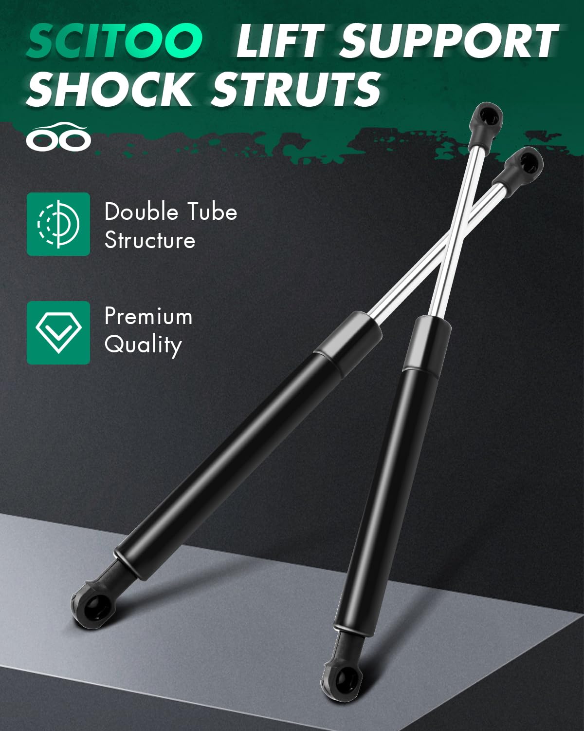 Scitoo 6802 2Pcs Lift Supports 11.5'' Fit For Infiniti For Q50 2014-2021 Shock Struts Trunk