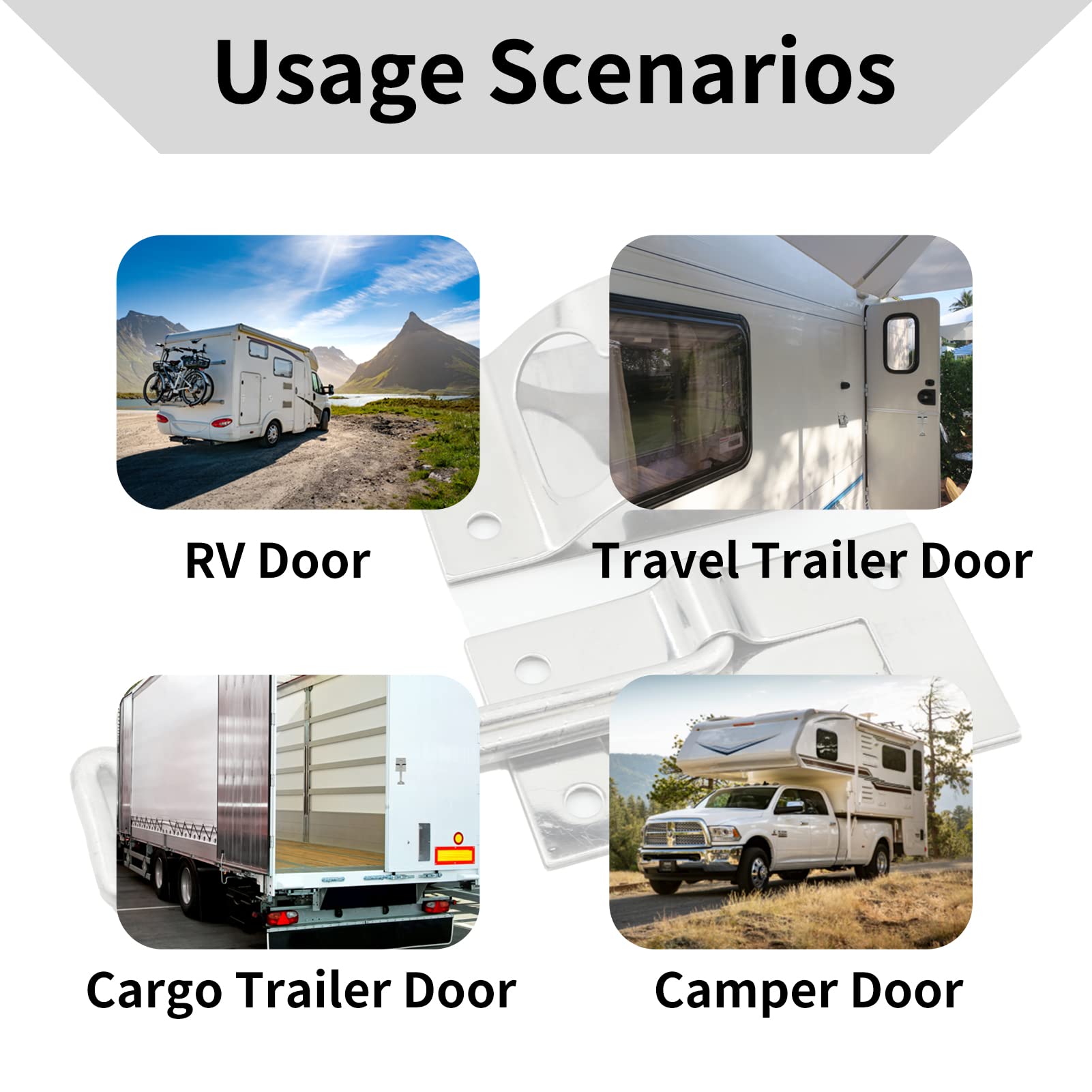 ESUDNT Stainless Steel Rv Door Holder Latch Catch for Trailer,Camper,Cargo,Truck(2 Pack, 4 Inch, Come with Screws)