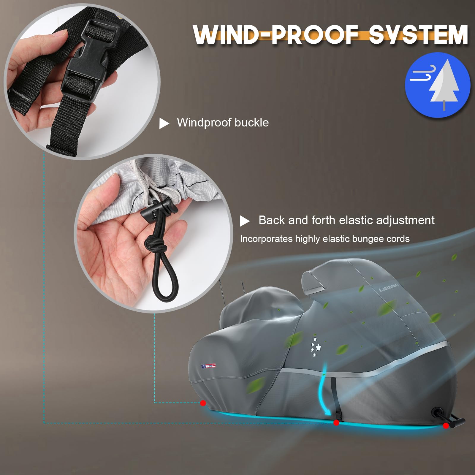 Motorcycle Cover With Side+Top Box Li Libzaki Heavy Duty 600D Waterproof For Touring Models Harley Davidson Ultra Limited,Road G