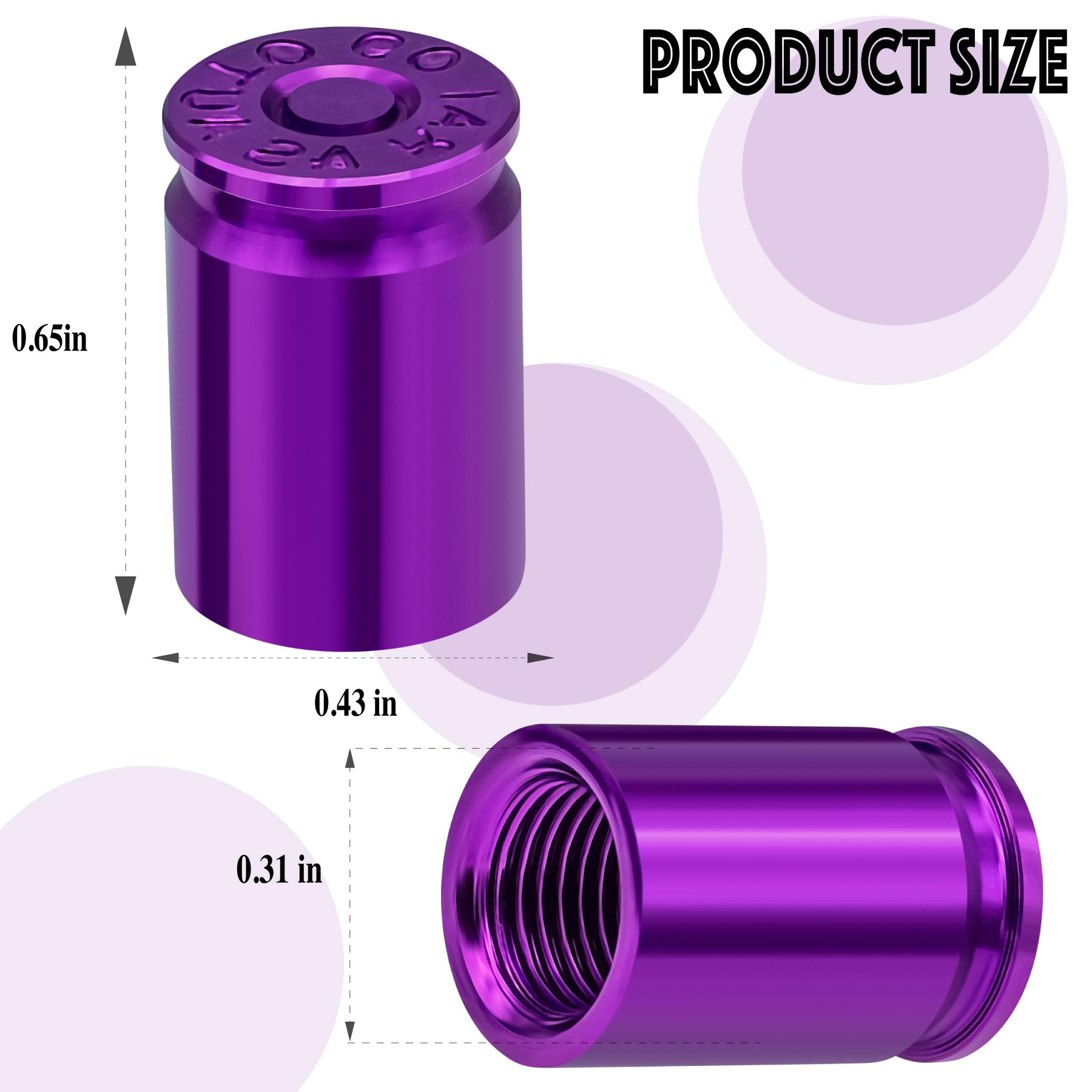 Meajoo 12Pcs Bullet Shell Tire Valve Stem Caps, Aluminum Alloy Car Air Stem Cap, Universal Dustproof Tire Valve Stem Covers For