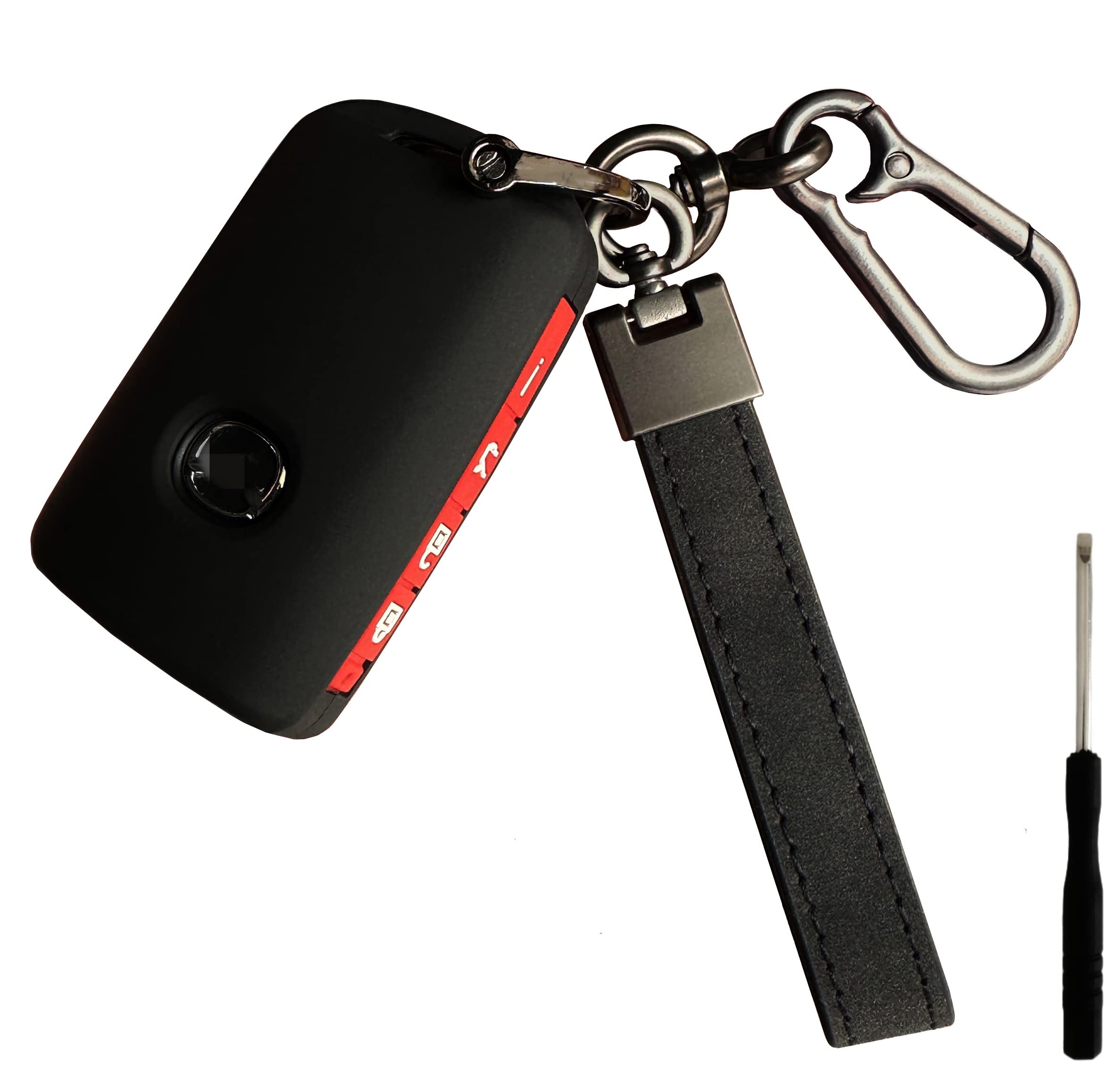 REPROTECTING Silicone Rubber ABS Plastic Leather Key Fob Cover Compatible with 2019-2025 Mazda 3 6 CX-30 CX-5 CX-9 CX-50 WAZSKE1