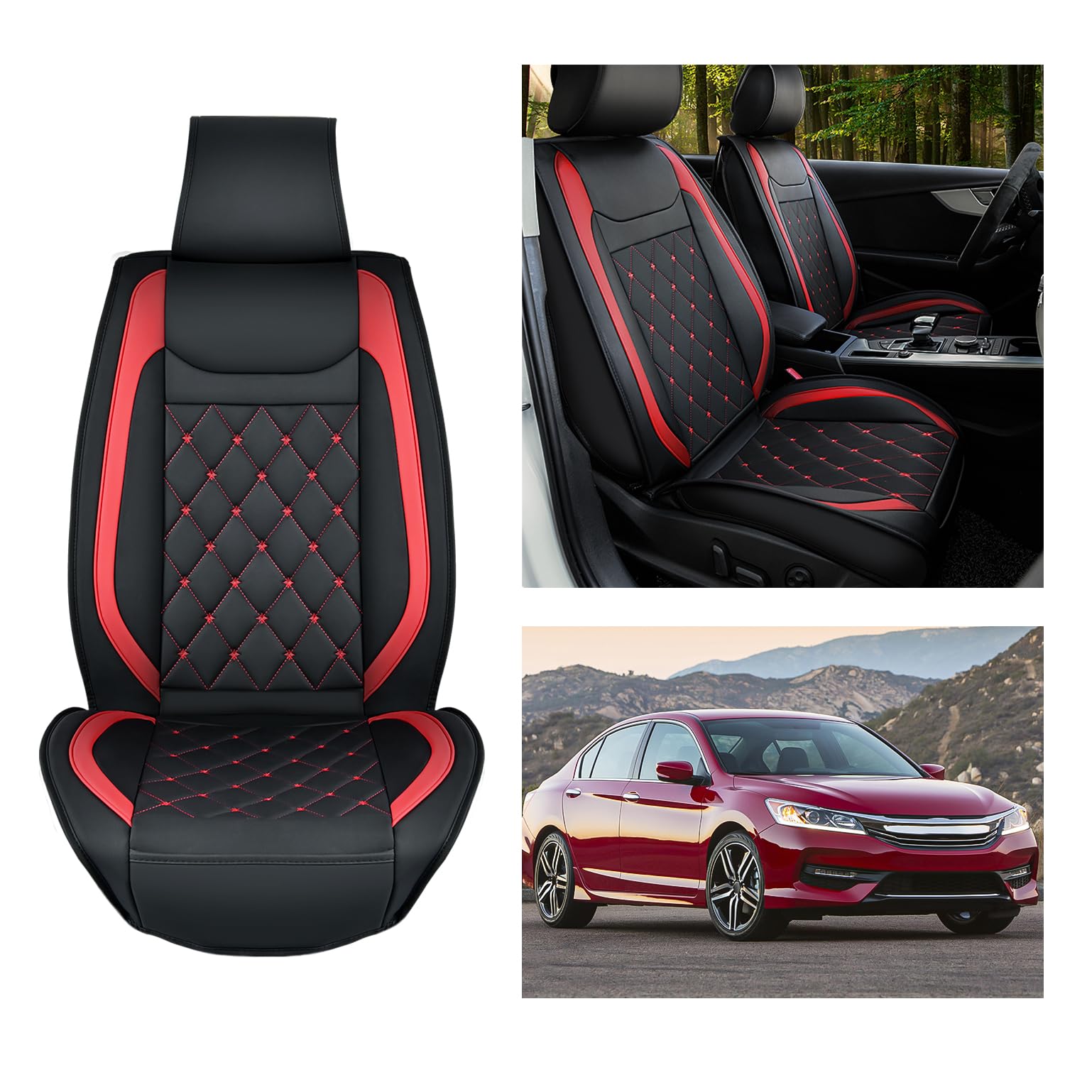 Nilight Car Seat Covers Waterproof Breathable Faux Leather Cushions Anti-Slip Universal Cover For Hyundai Kia Civic Corolla Hond