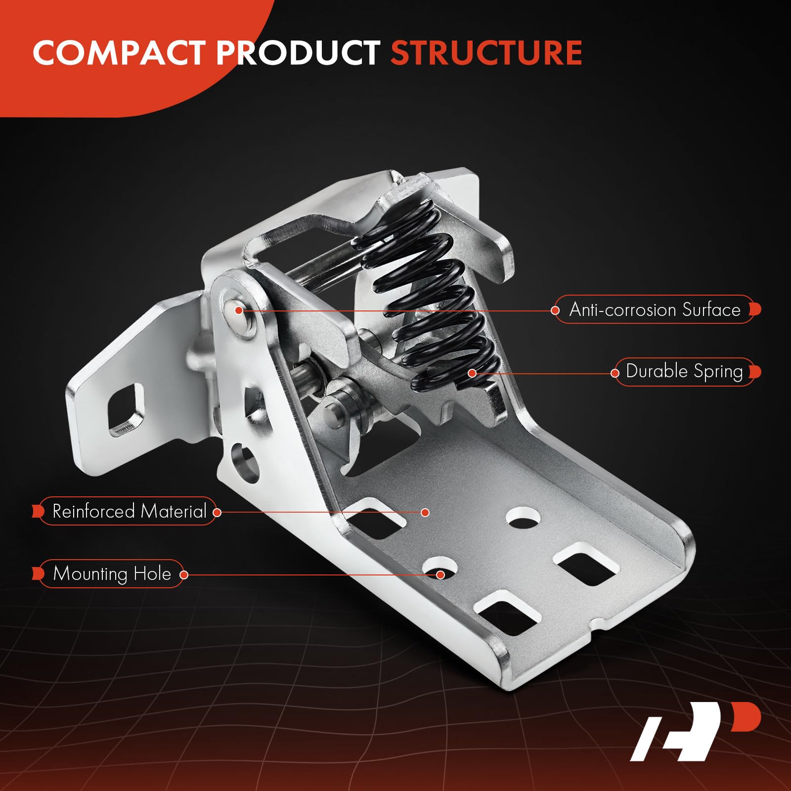A-Premium Upper Door Hinge Front Left Driver Side Compatible with Dodge Dakota 2005-2010, Ram 1500 Ram 2500 Ram 3500 Ram 4500 Ram 5500 & Ram Dakota 2011, Replace# 55275631AB, 55275631AA, 55112145AA
