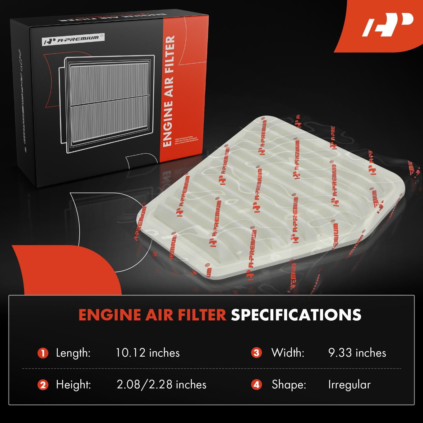A-Premium Engine Air Filter Compatible with Toyota, Lexus, Scion & Pontiac - Camry(2007-2011), RAV4(2006-2012), Matrix(2009-2013