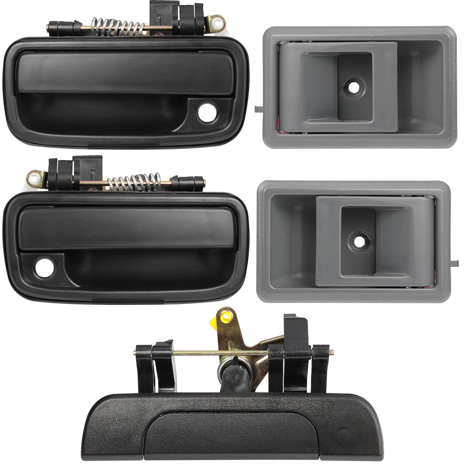 Lcyolada Exterior Door Handle & Interior Door Handle Set Compatible With 1995-2000 Toyota Tacoma,Replaces# 69220-35020, 69210-35