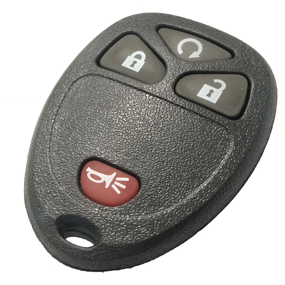 Keyless Entry Remote Car Key Fob Shell Case 4 Buttons Replacement Fit For Gm Gmc Chevrolet Chevy Buick With Button Pad (Black)
