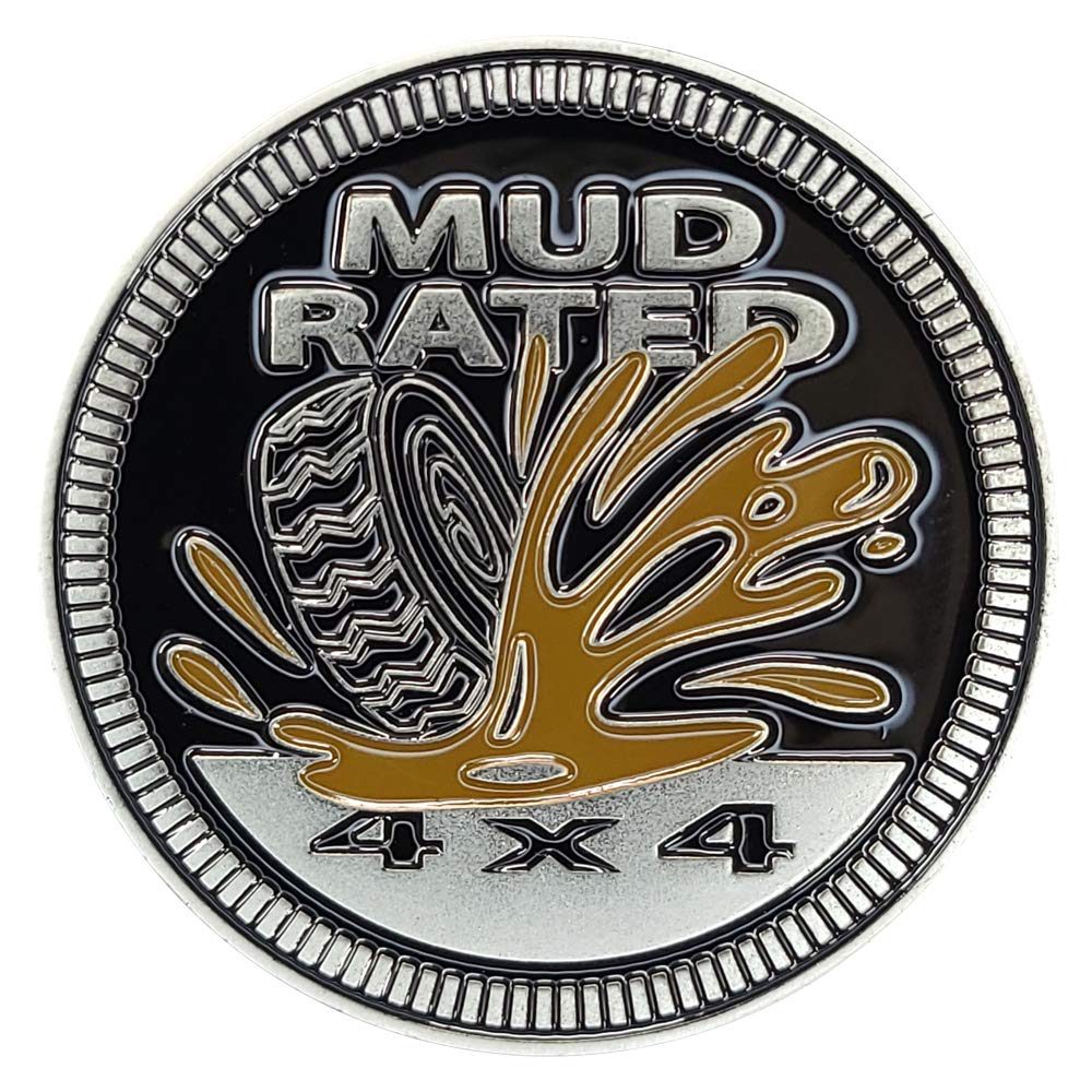 Badge Glow Mud Rated 4X4 Metal Automotive Badge Specifically Designed For The Jeep Wrangler Or Cherokee ~ Stick It Anywhere! (Mu